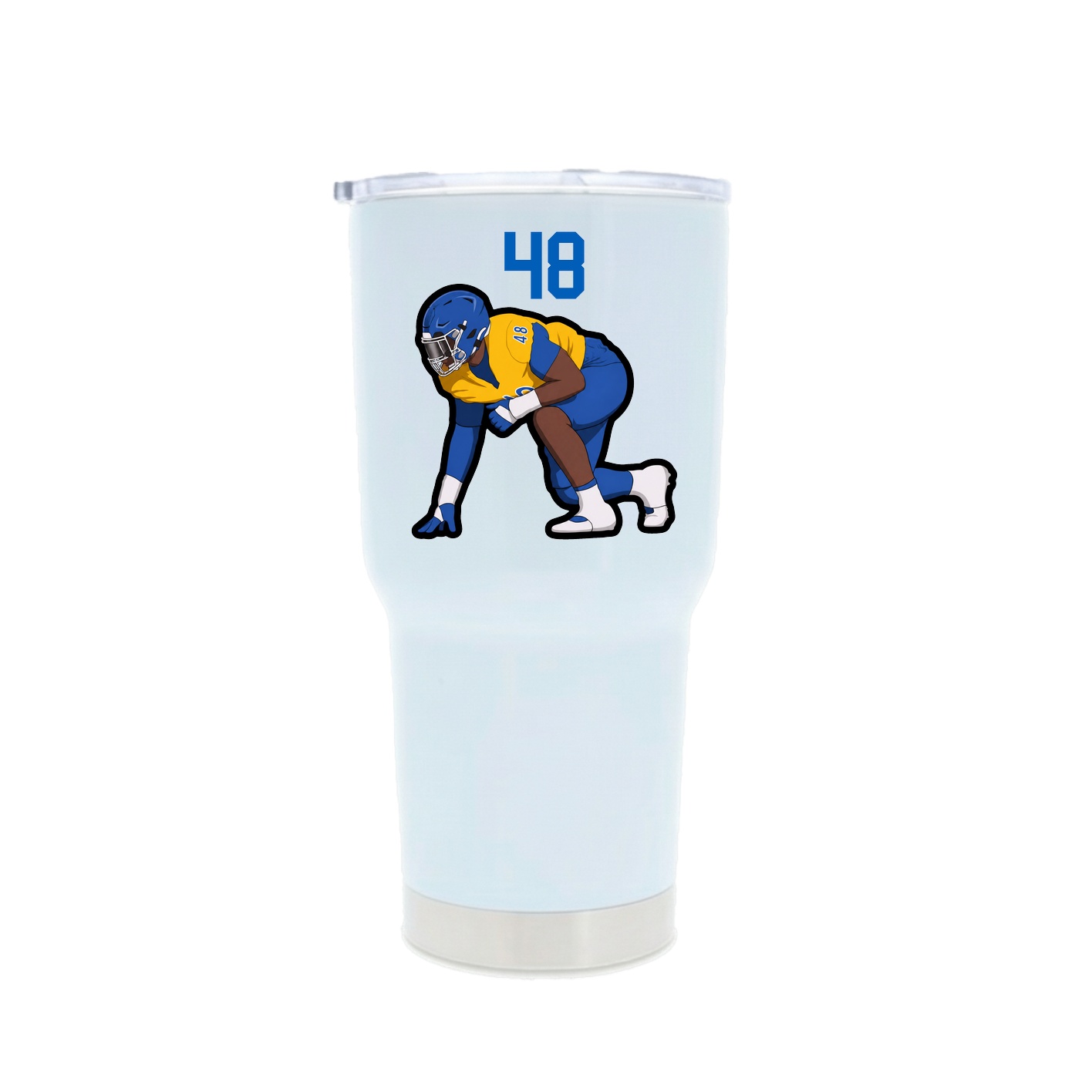30oz Stainless Steel Tumbler — Number Top in White