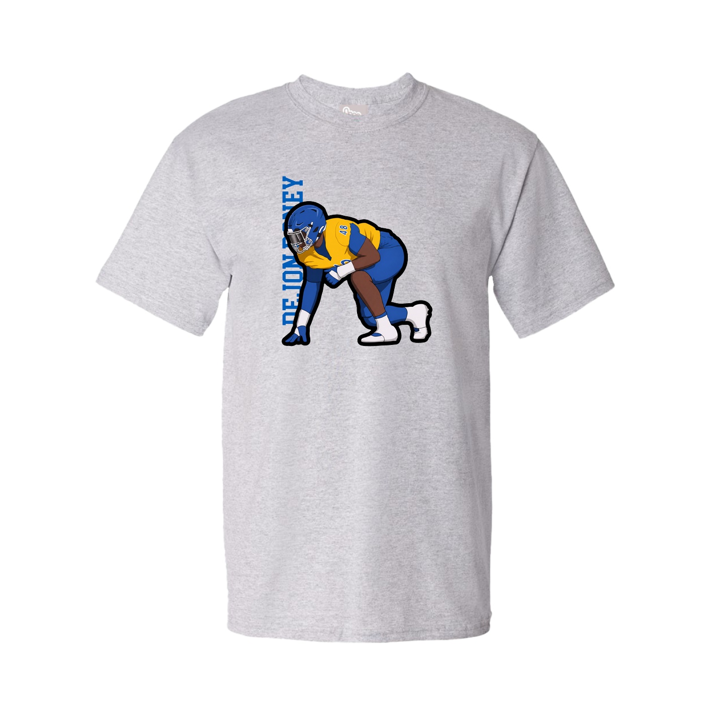 Tee — Name Vertical in Grey