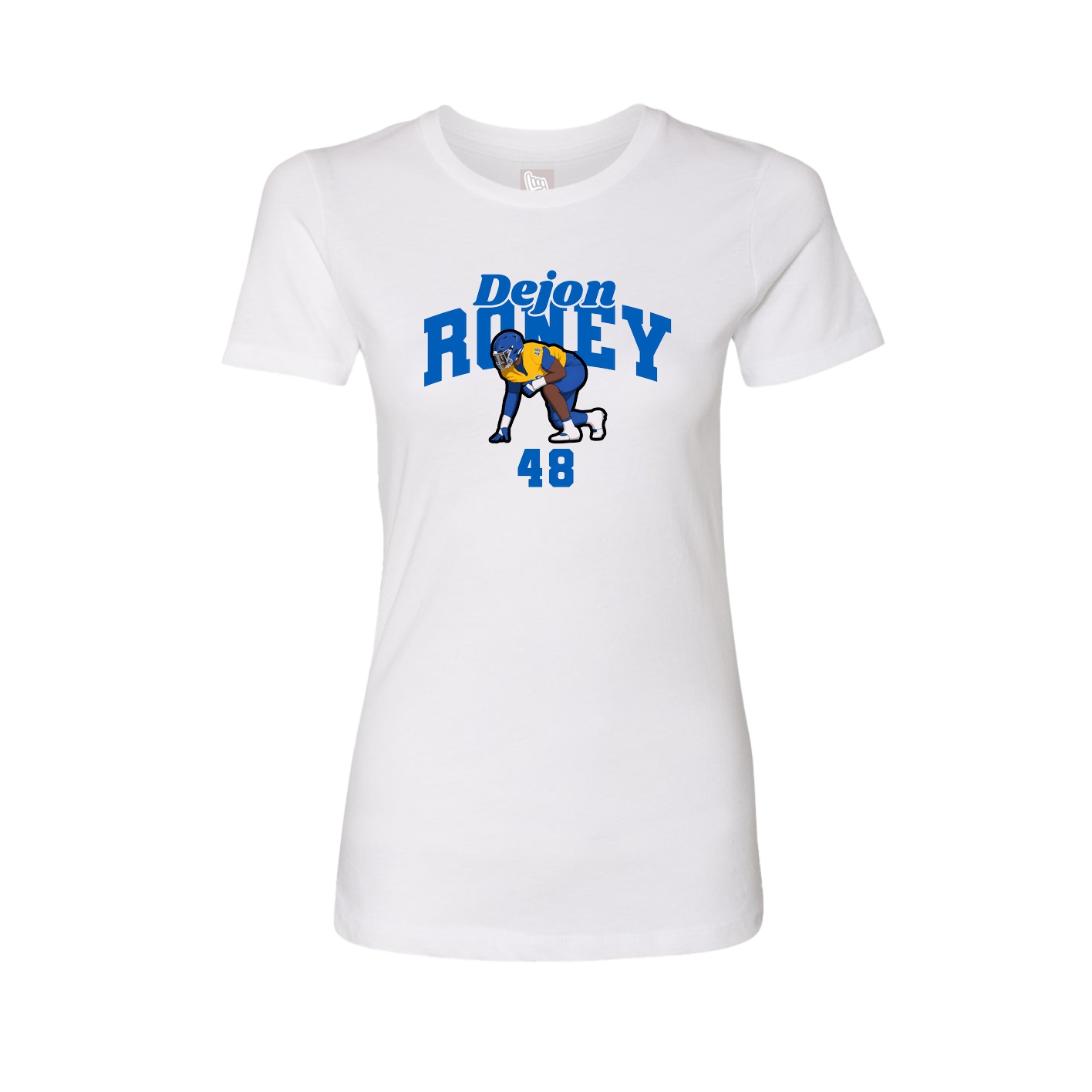 Fitted Women's Tee — Signature Arch in White