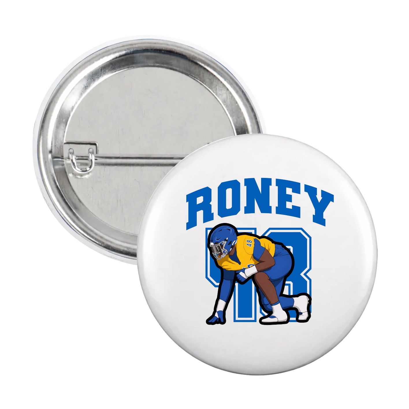 Game Day Button — Number in White