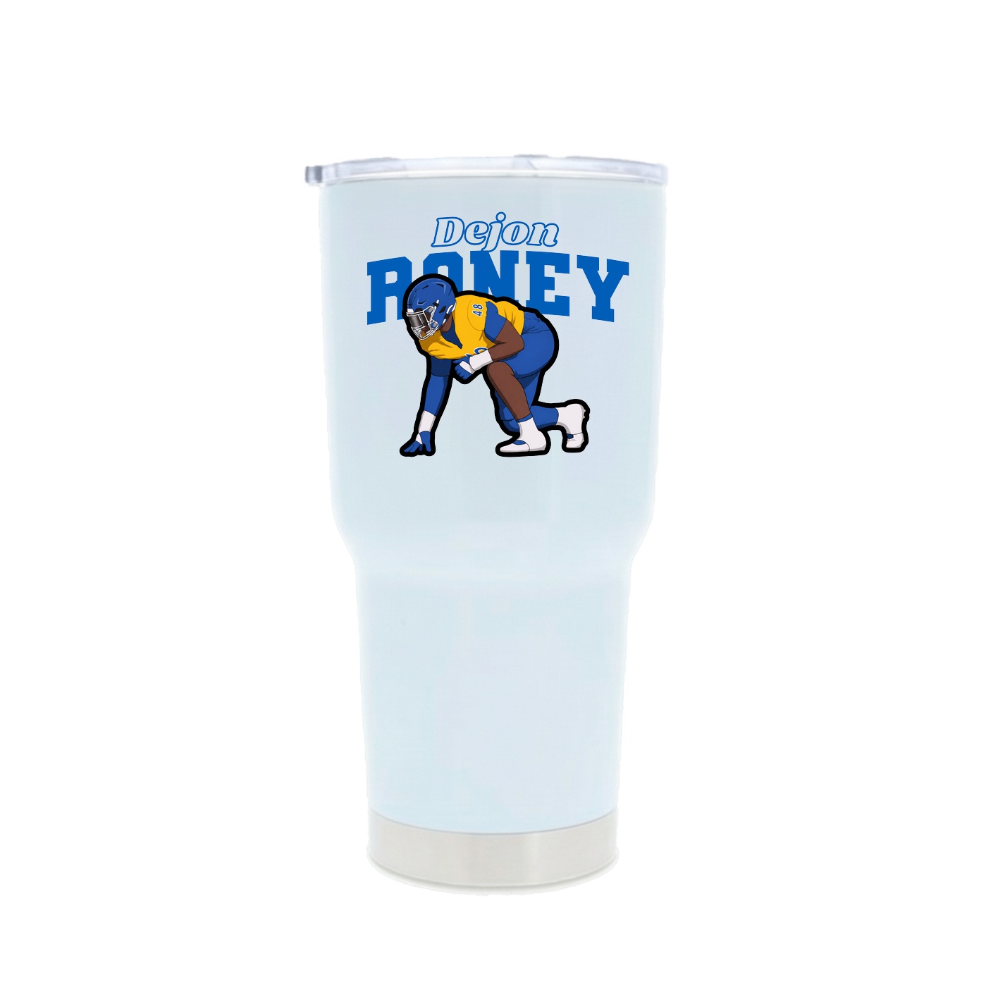 30oz Stainless Steel Tumbler — Name Arch in White