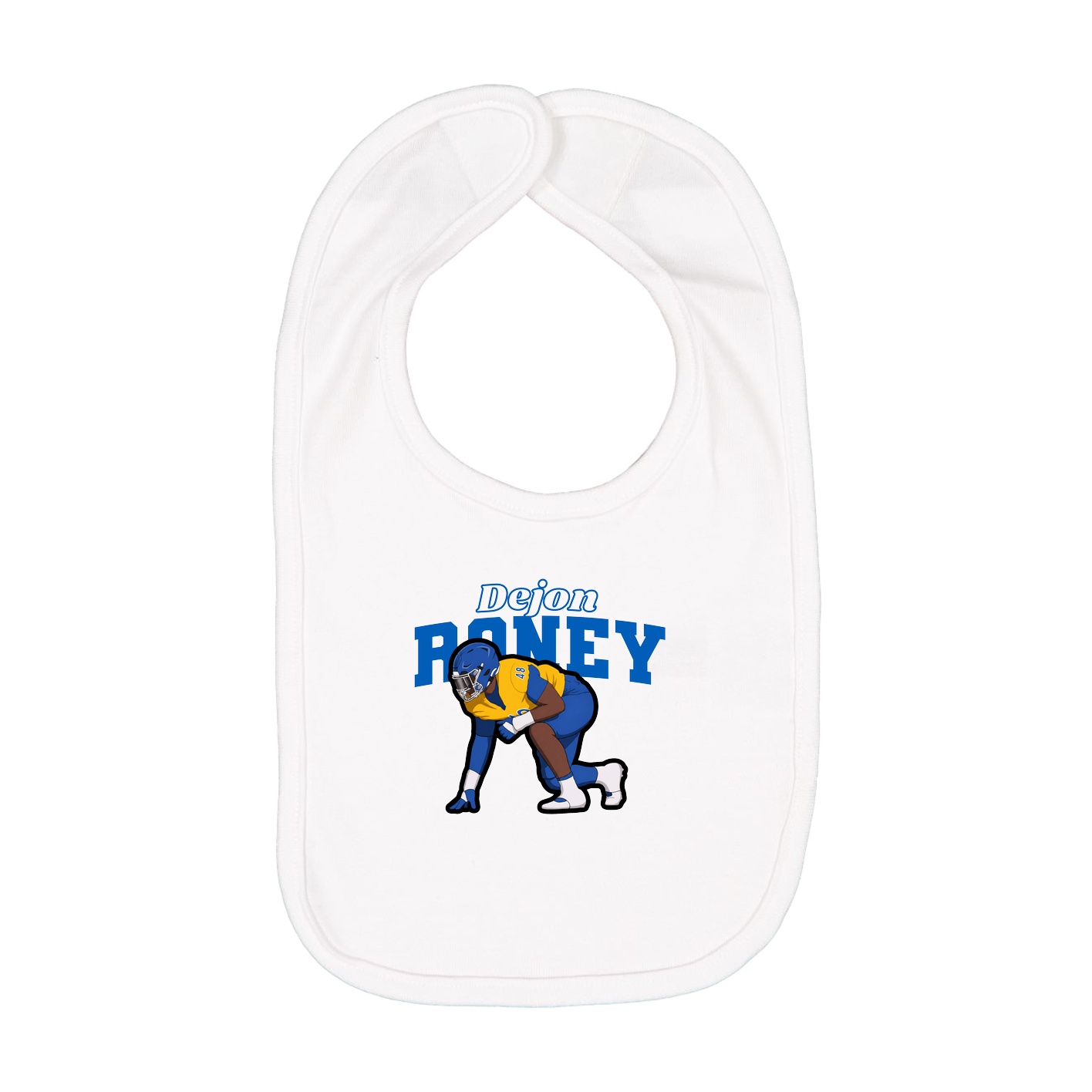 Infant Bib — Name Arch in White