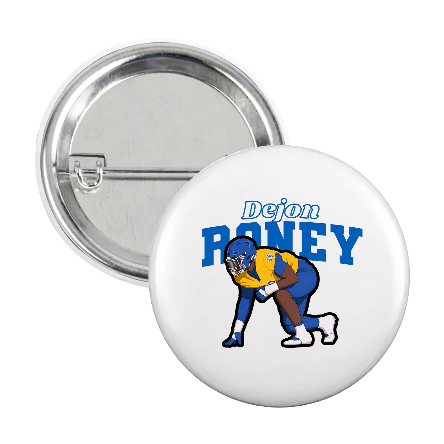 Game Day Button — Name Arch in White