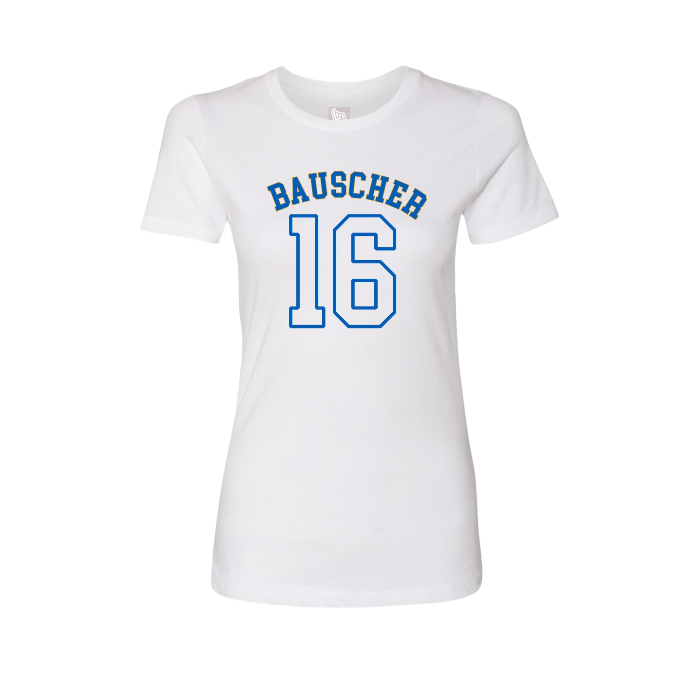Fitted Women's Tee — Shirsey Arch in White