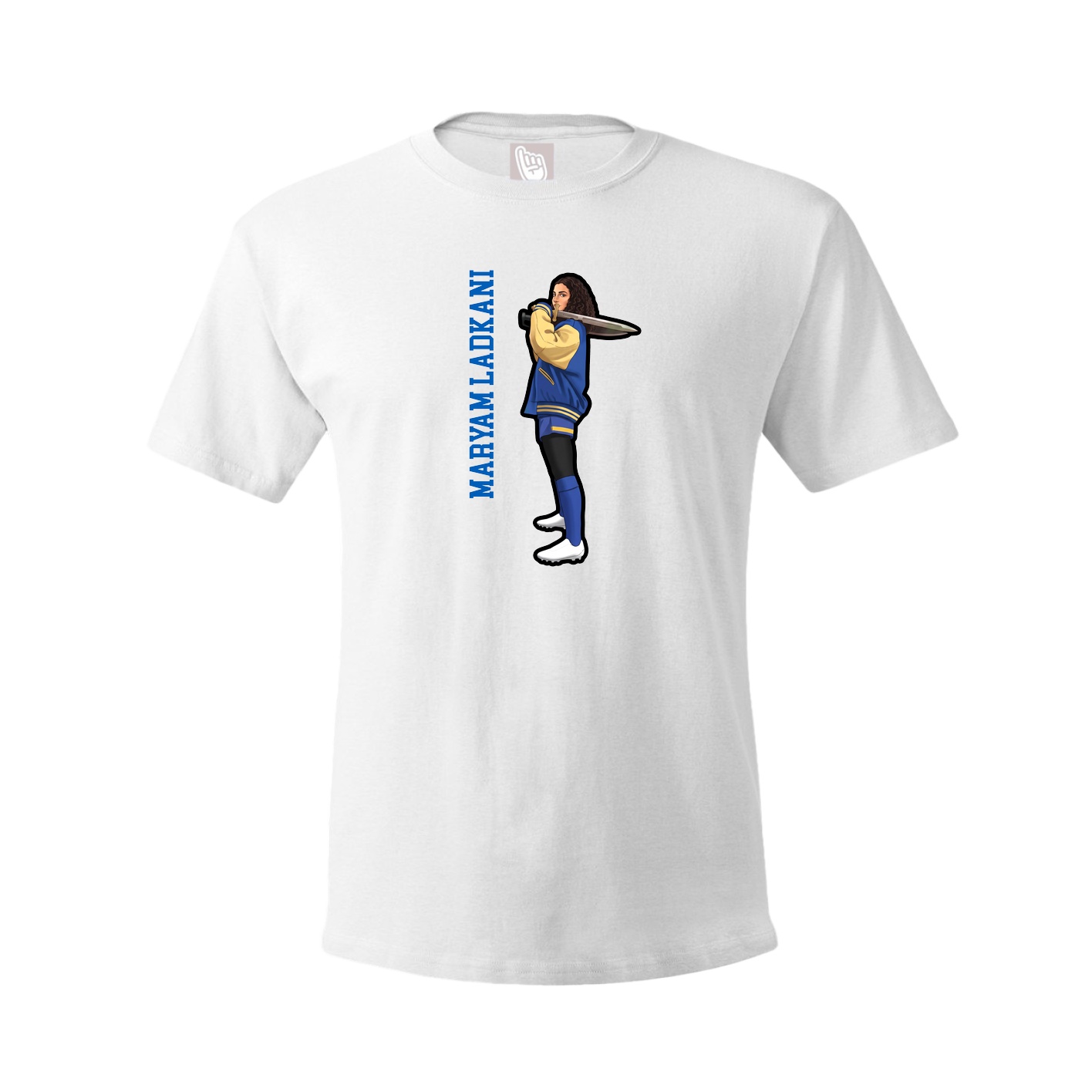 Tee — Name Vertical in White