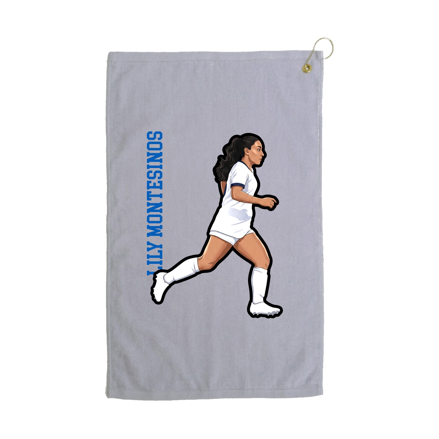 Golf Towel — Name Vertical in Grey