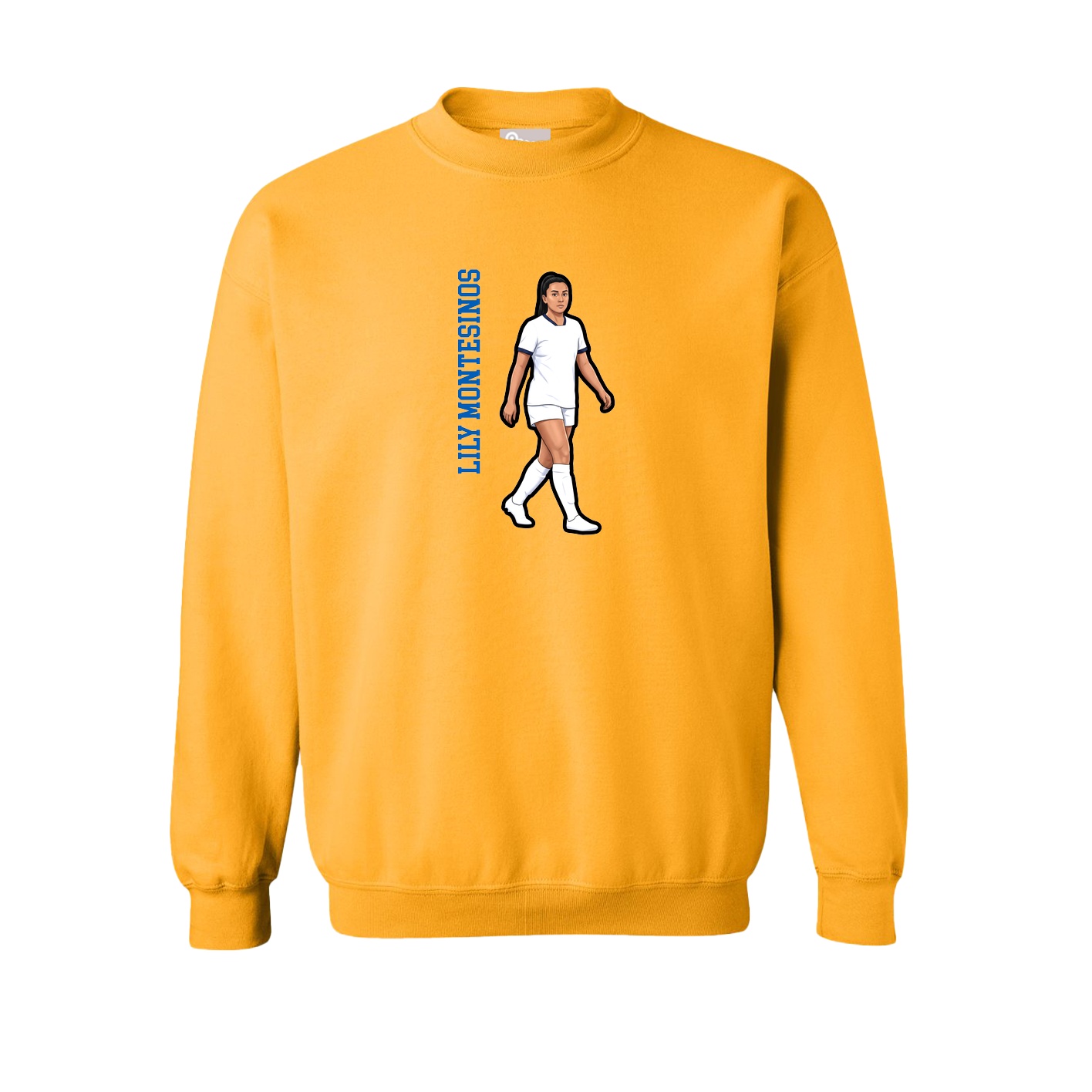 Fleece Crew — Name Vertical in Gold
