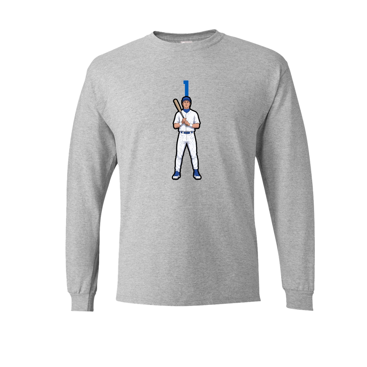 Long Sleeve Tee — Number Top in Grey