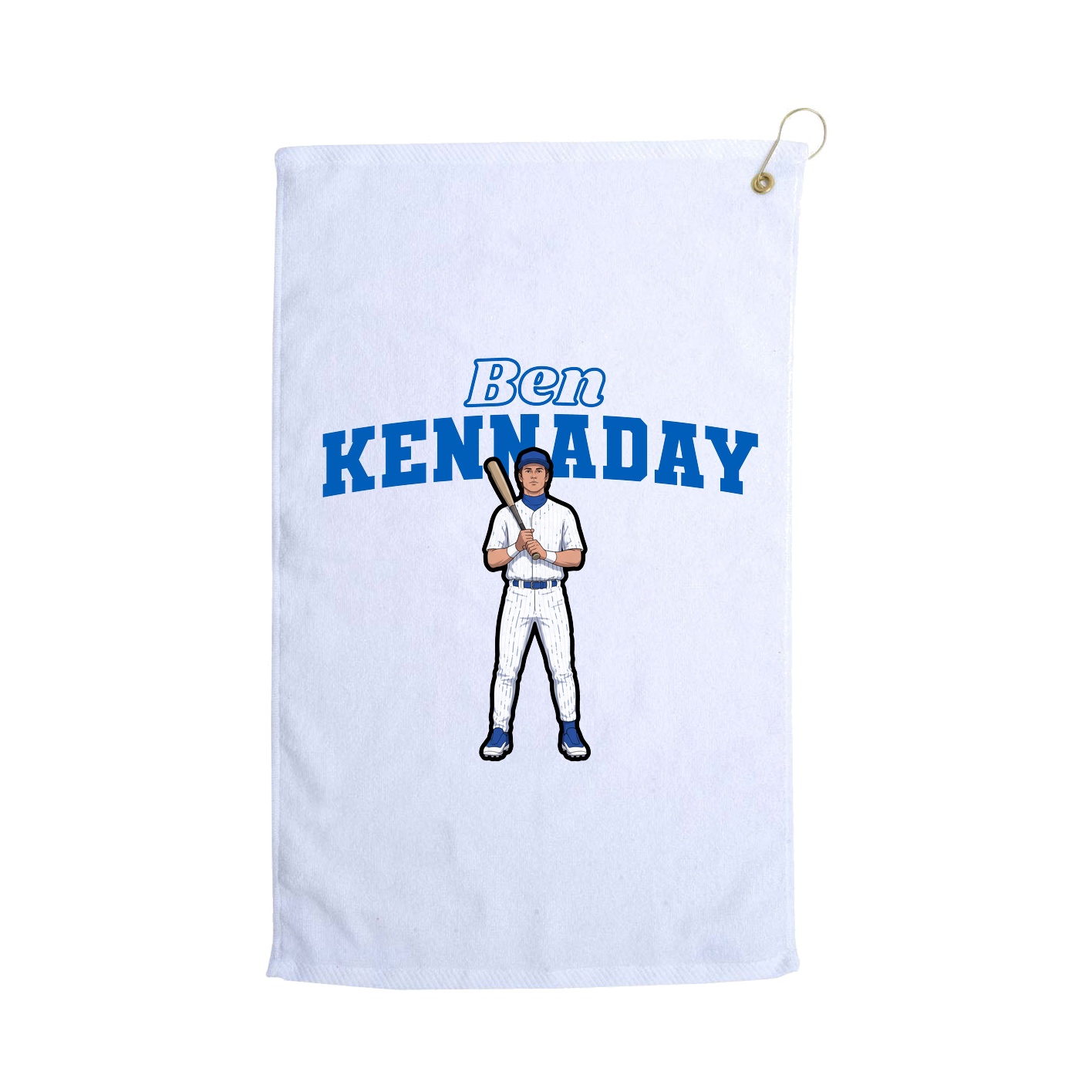 Golf Towel — Name Arch in White