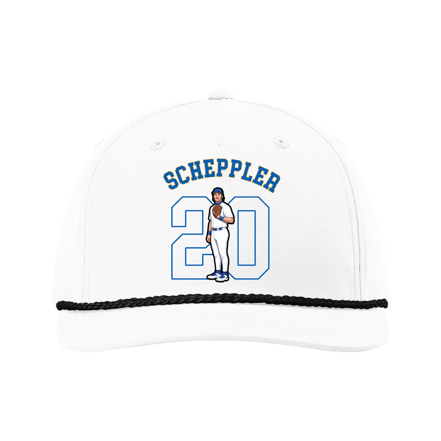 Five-Panel Classic Rope Cap — Shirsey Arch in White