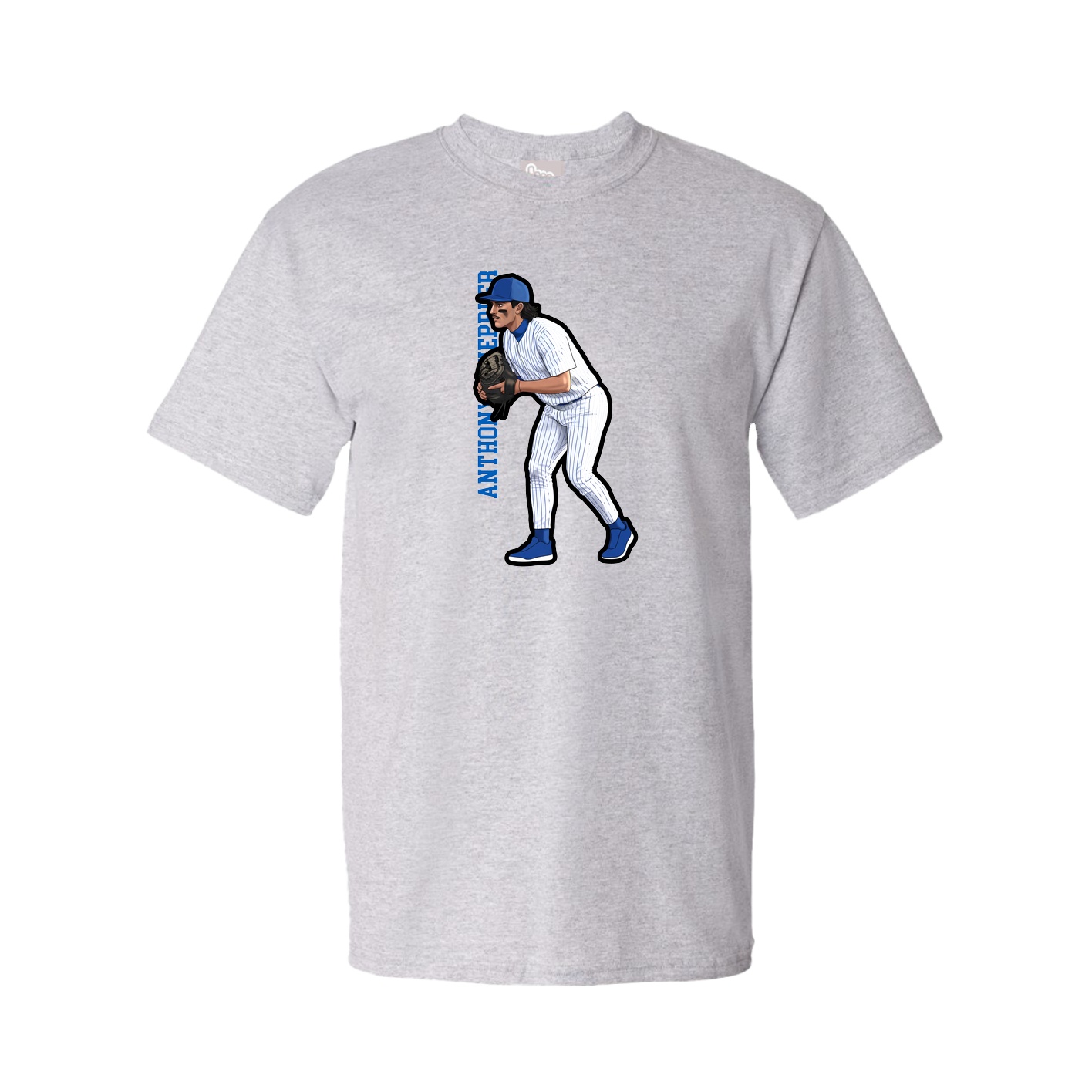Youth Tee — Name Vertical in Grey