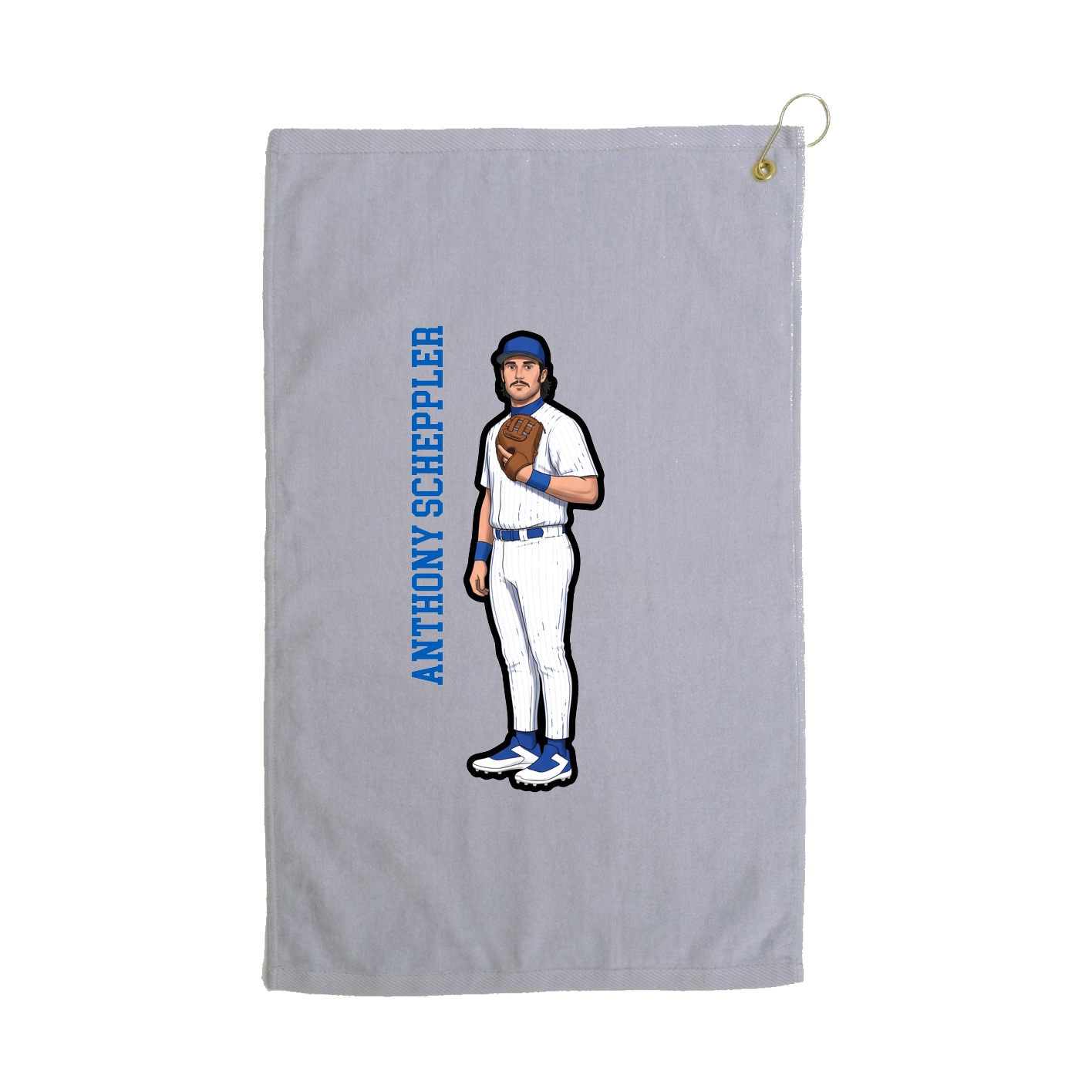 Golf Towel — Name Vertical in Grey