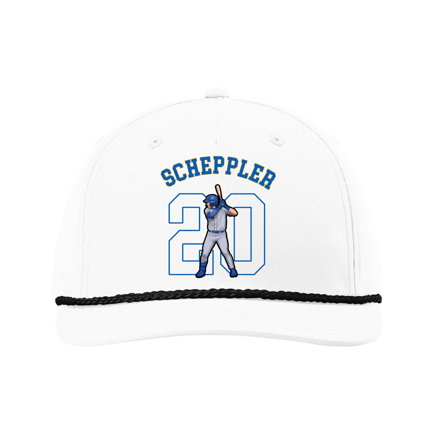 Five-Panel Classic Rope Cap — Shirsey Arch in White