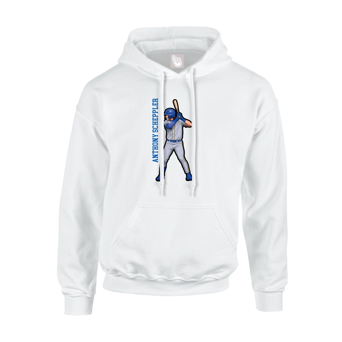 Hoodie — Name Vertical in White