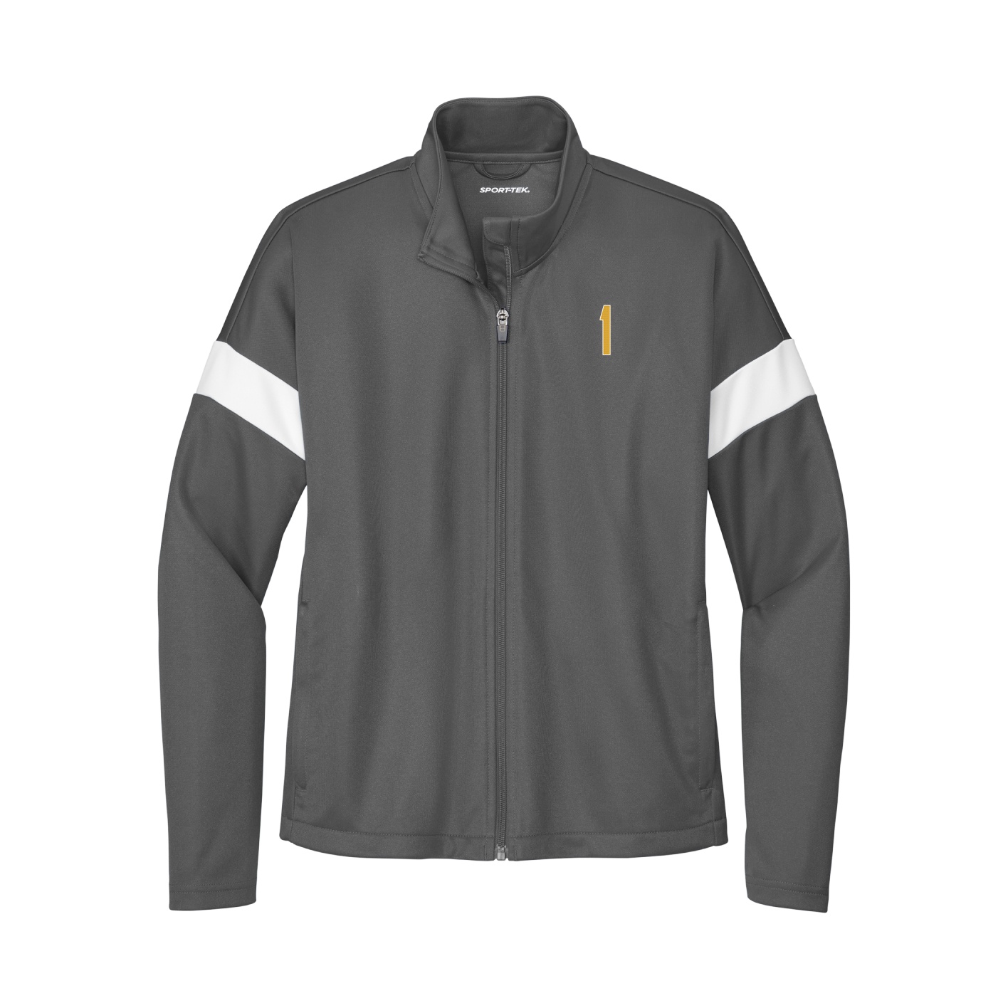 Womens Team Travel Full-Zip Jacket — Front Shirsy in Gray/White