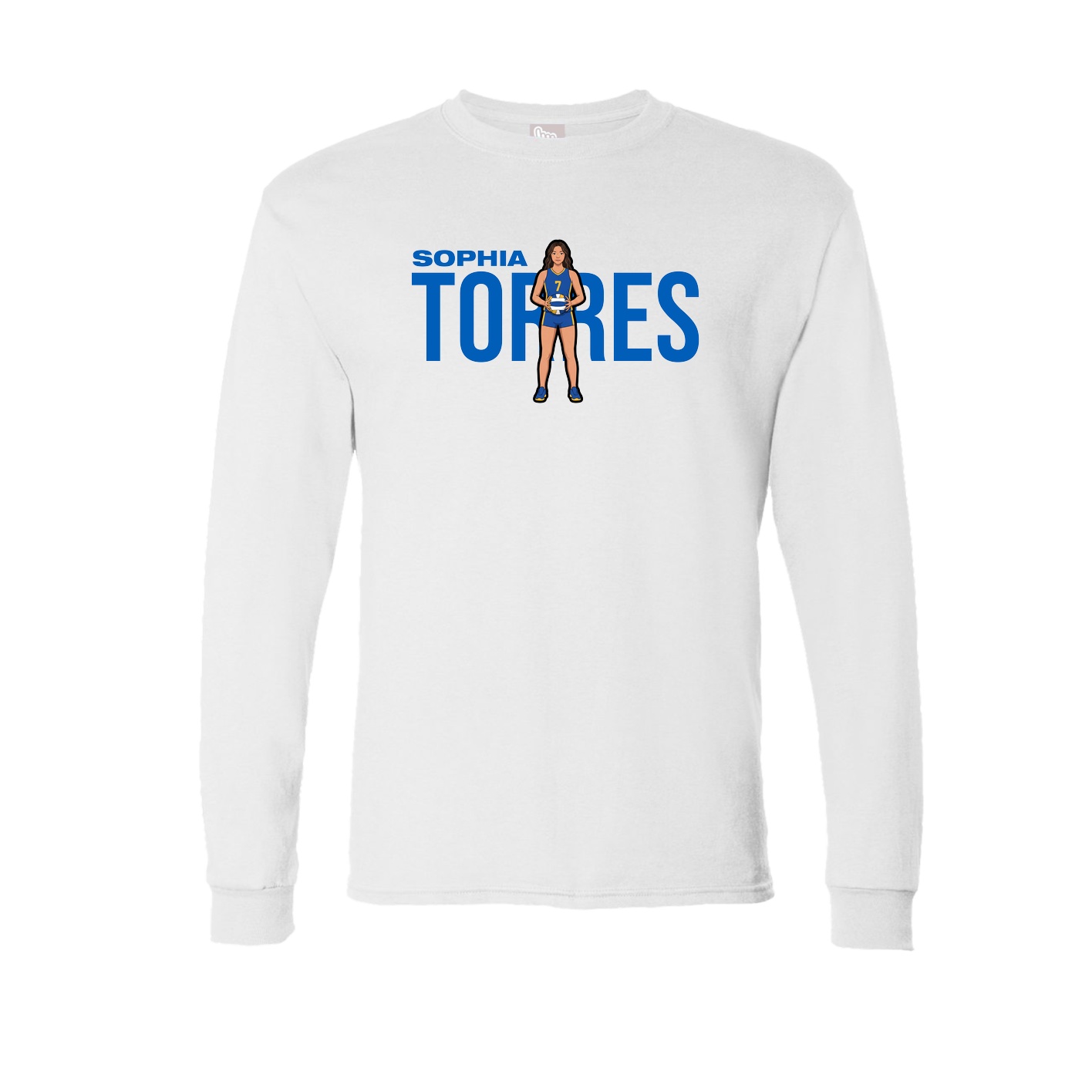 Long Sleeve Tee — Player Name in White