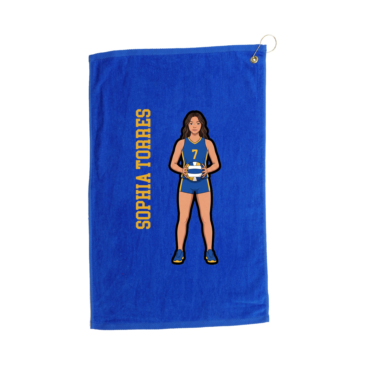 Golf Towel — Name Vertical in Royal