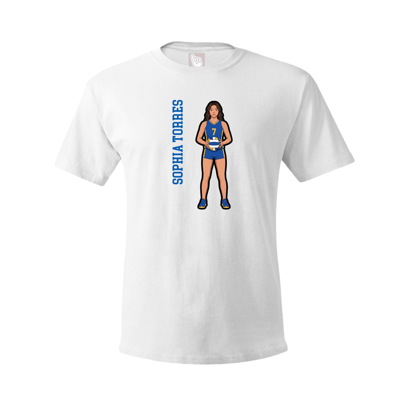 Tee — Name Vertical in White