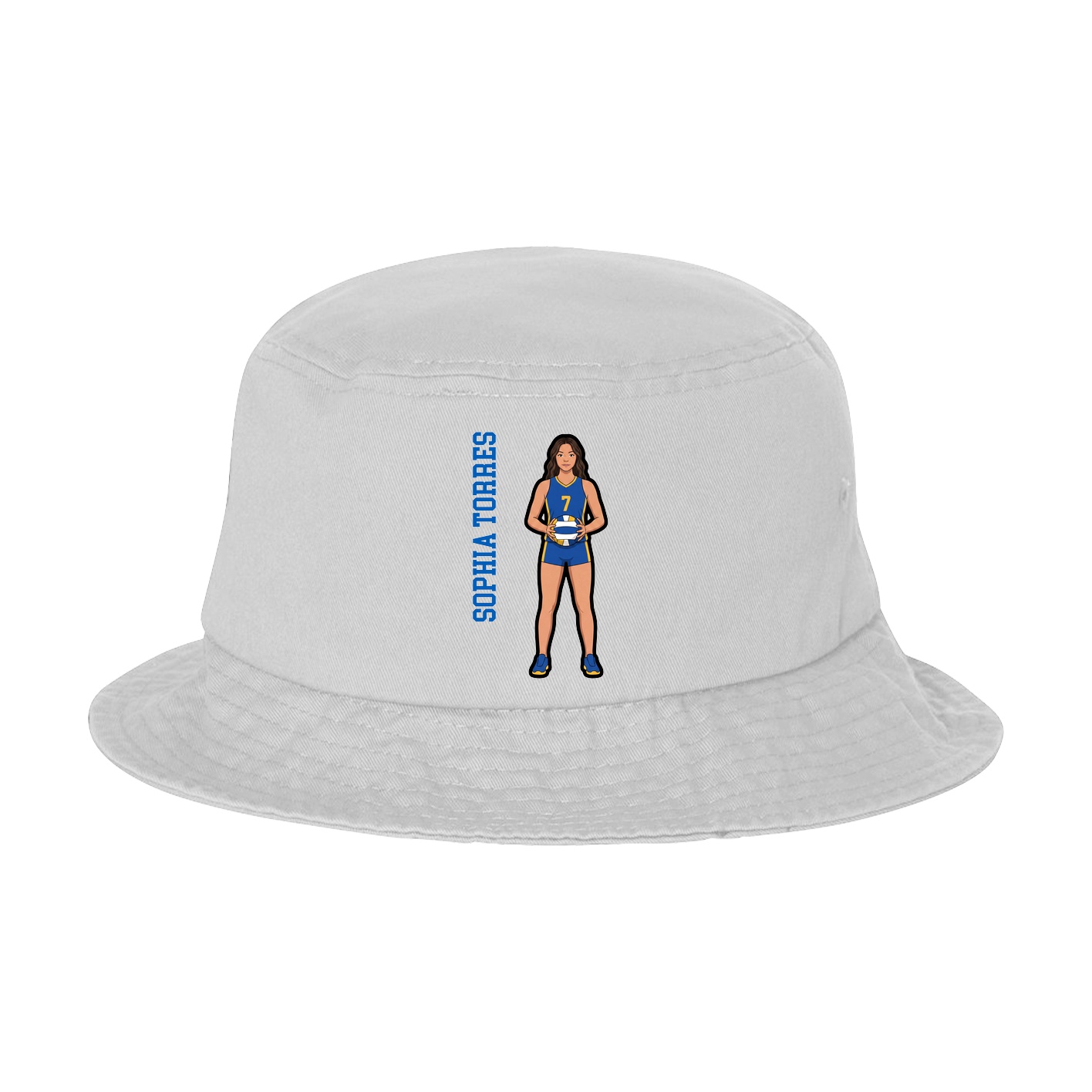 Bucket Cap — Name Vertical in White