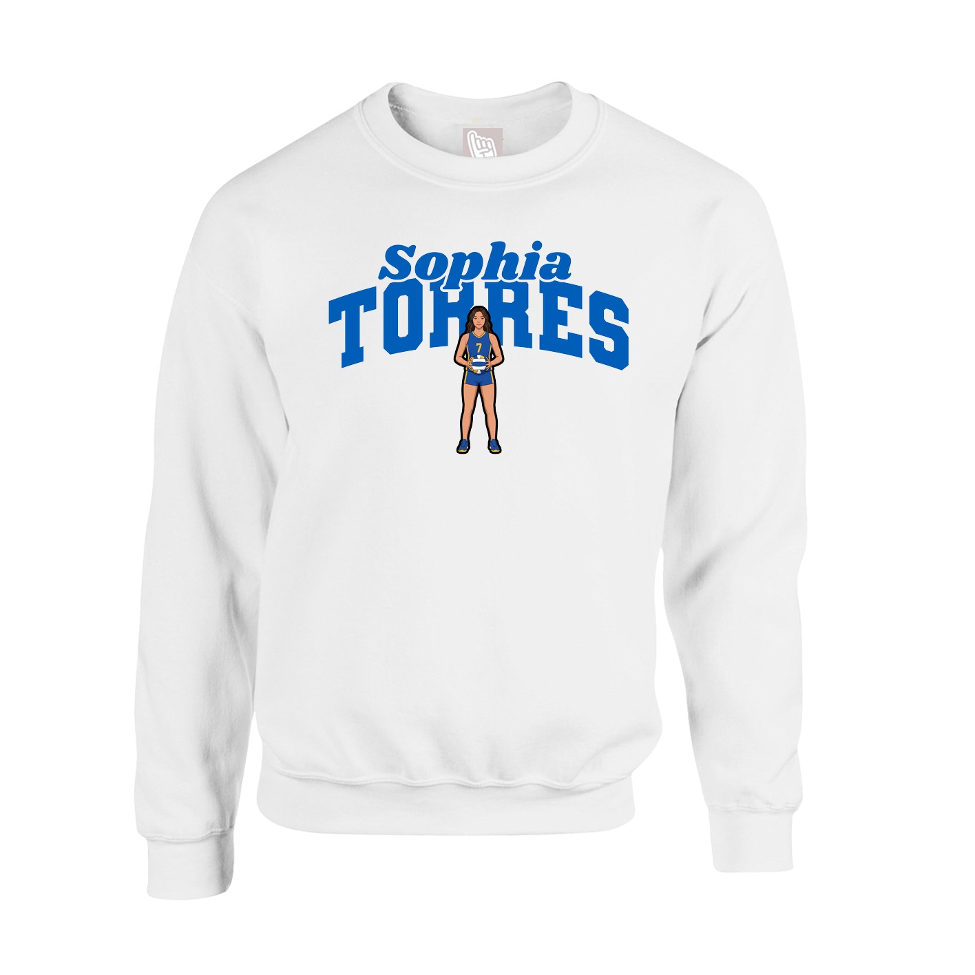 Fleece Crew — Signature Arch in White