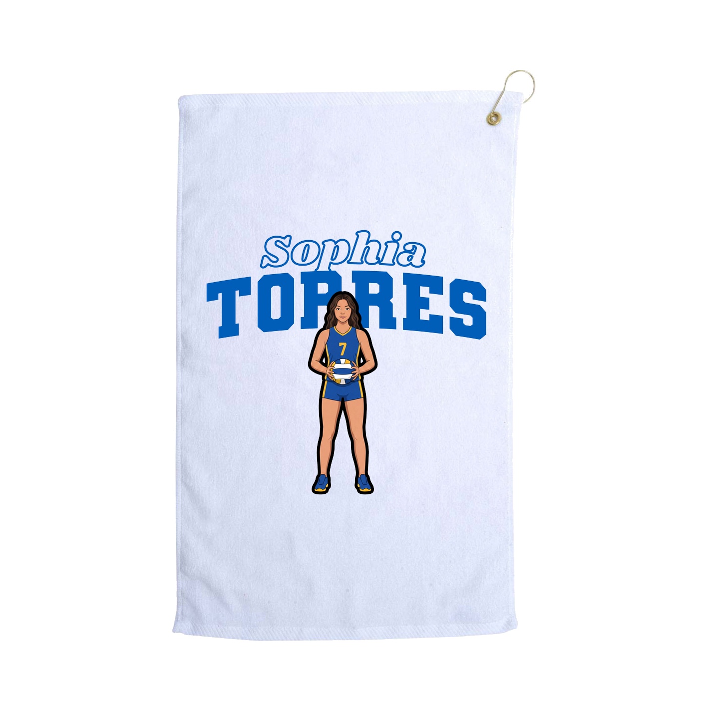 Golf Towel — Name Arch in White