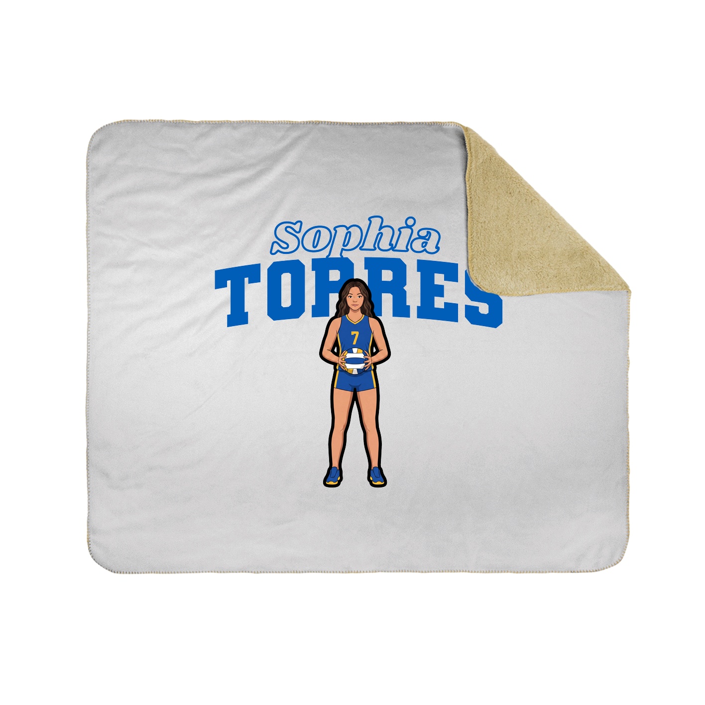 Throw Blanket — Name Arch in White