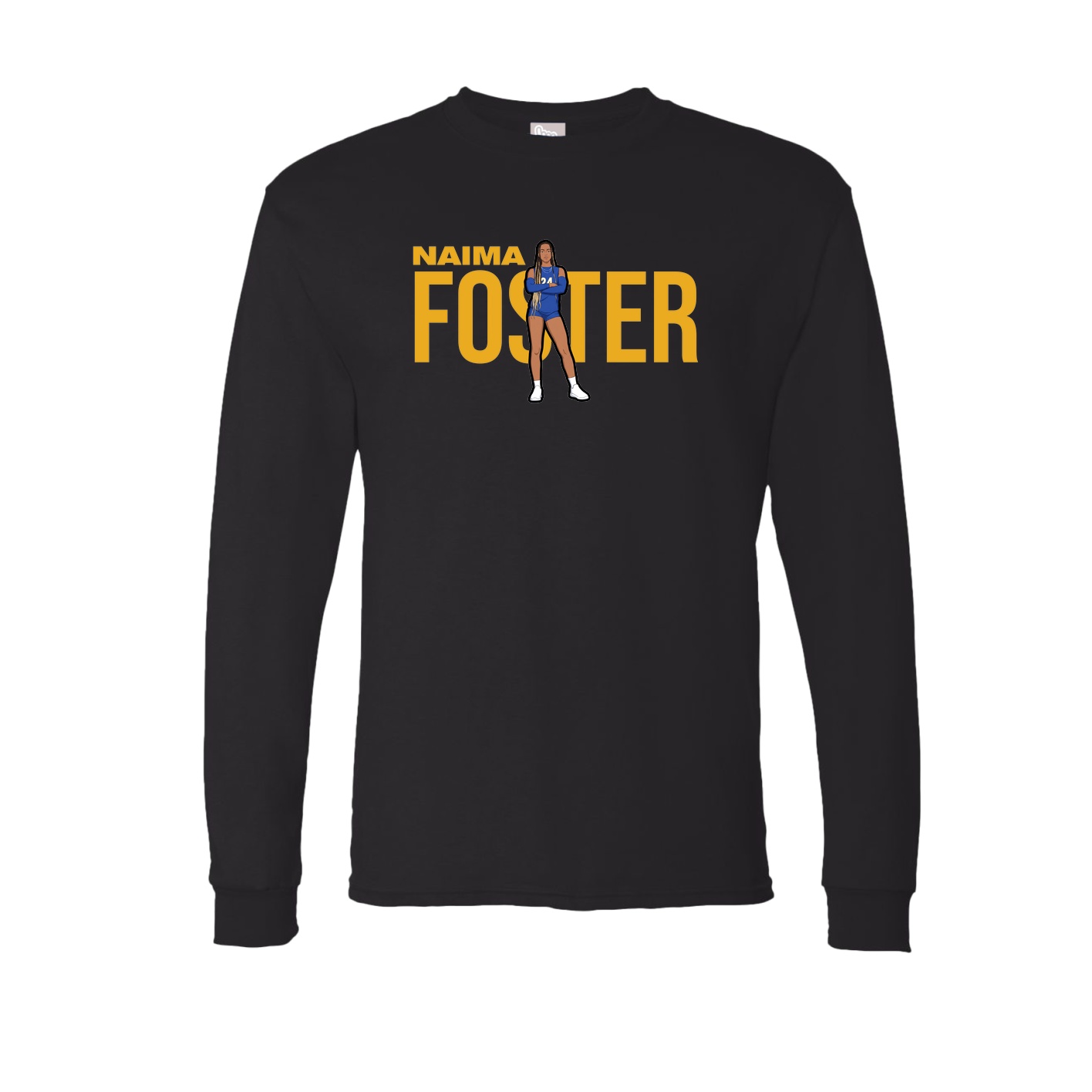 Long Sleeve Tee — Player Name in Black