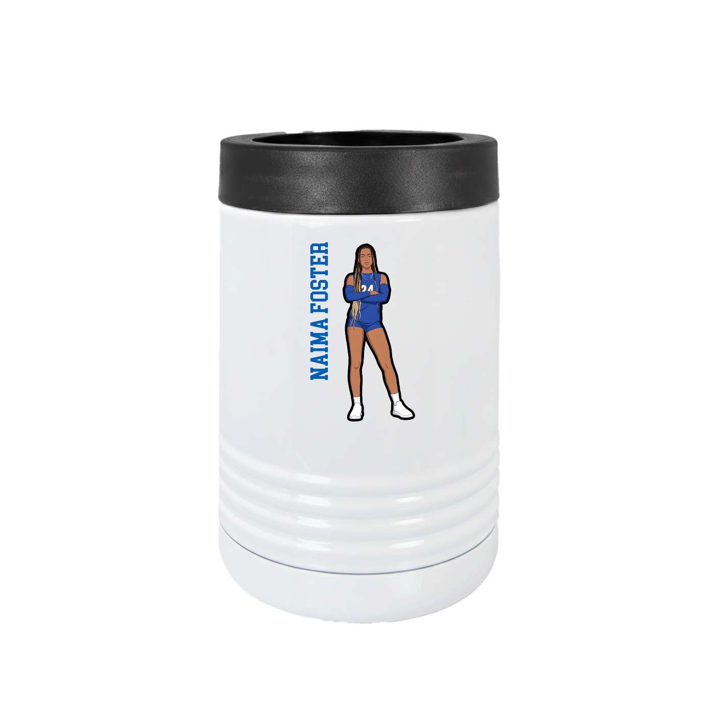 Beverage Holder — Name Vertical in White