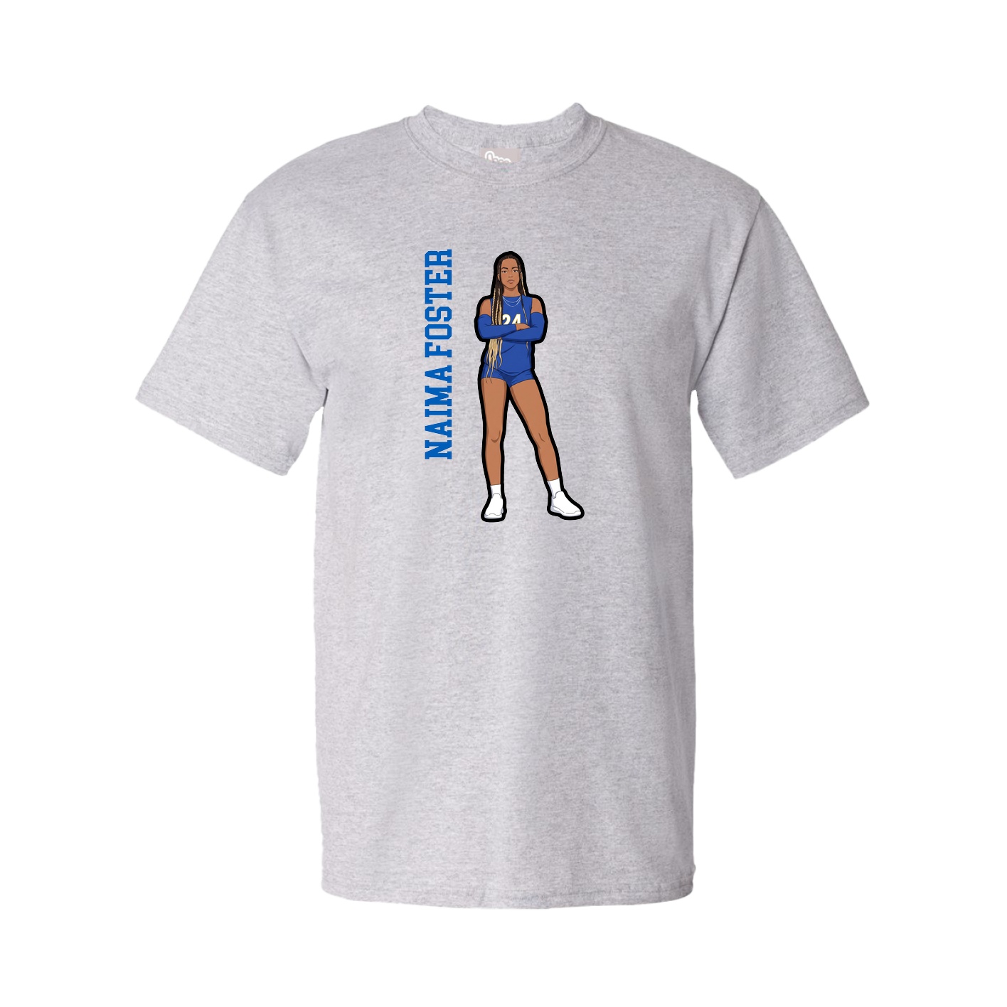 Tee — Name Vertical in Grey