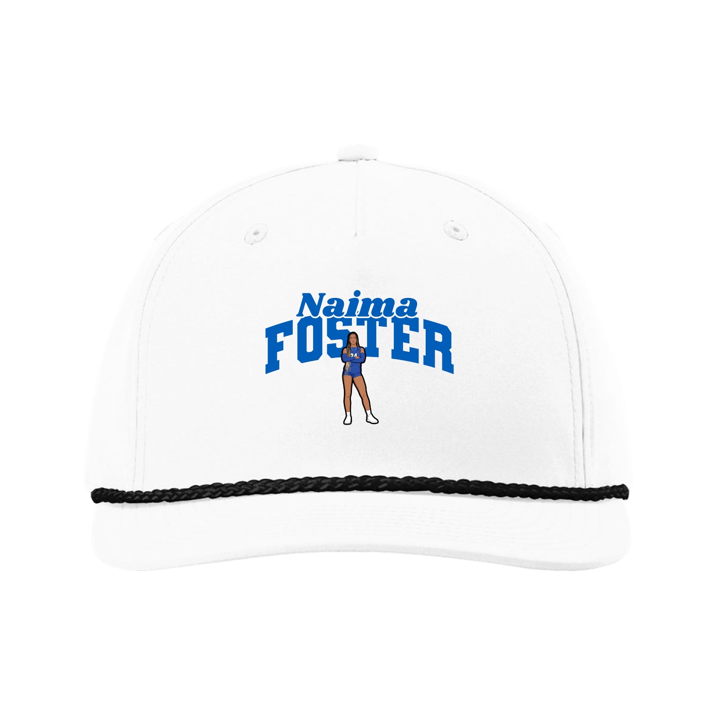 Five-Panel Classic Rope Cap — Signature Arch in White
