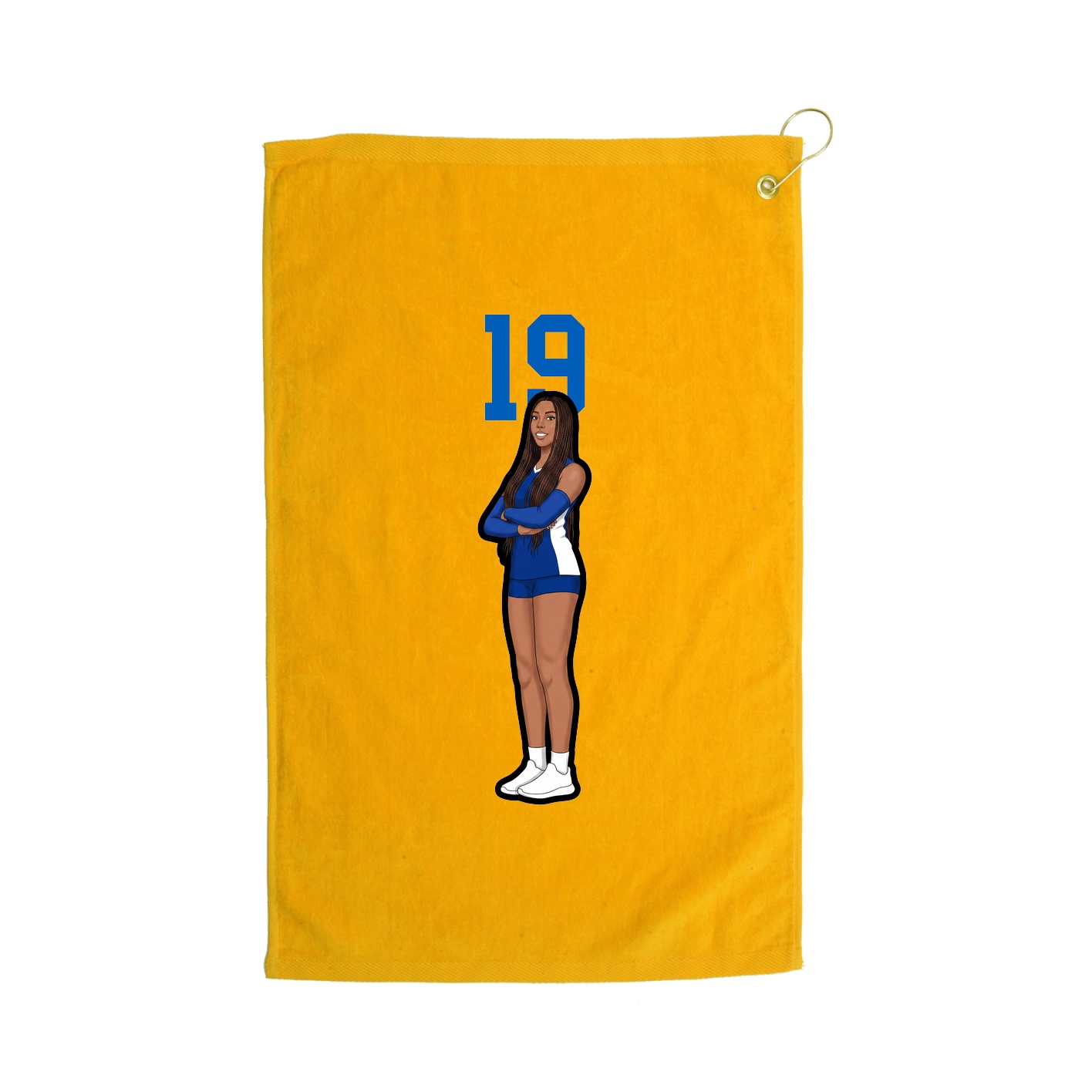 Golf Towel — Number Top in Gold