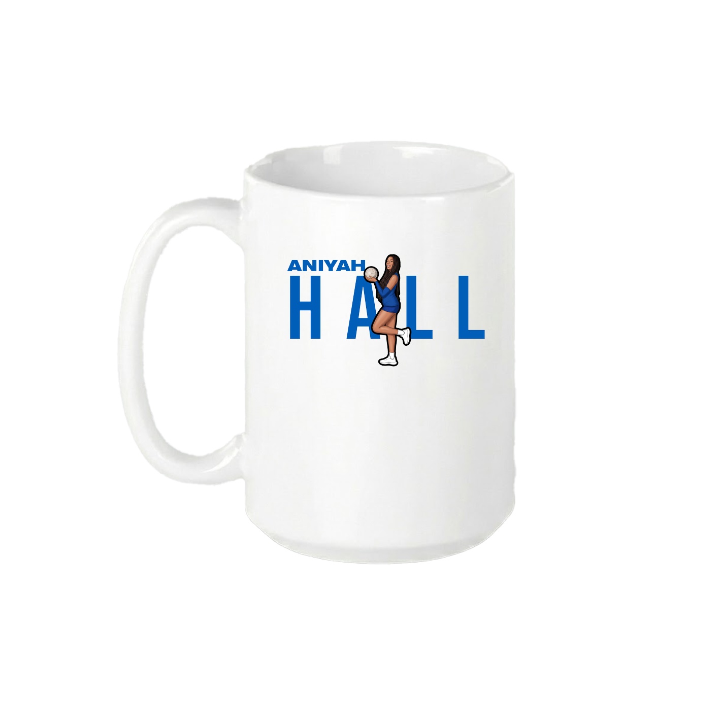 15oz Coffee Mug — Player Name in White