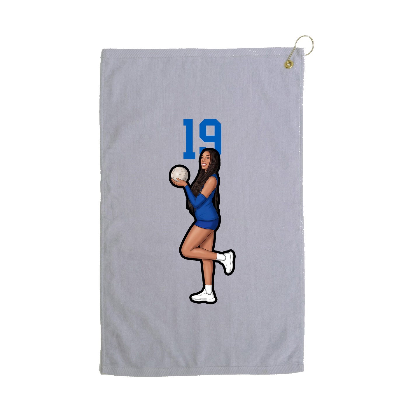 Golf Towel — Number Top in Grey
