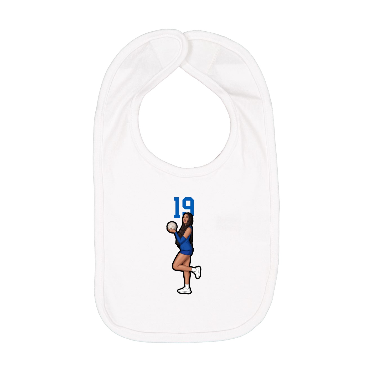 Infant Bib — Number Top in White