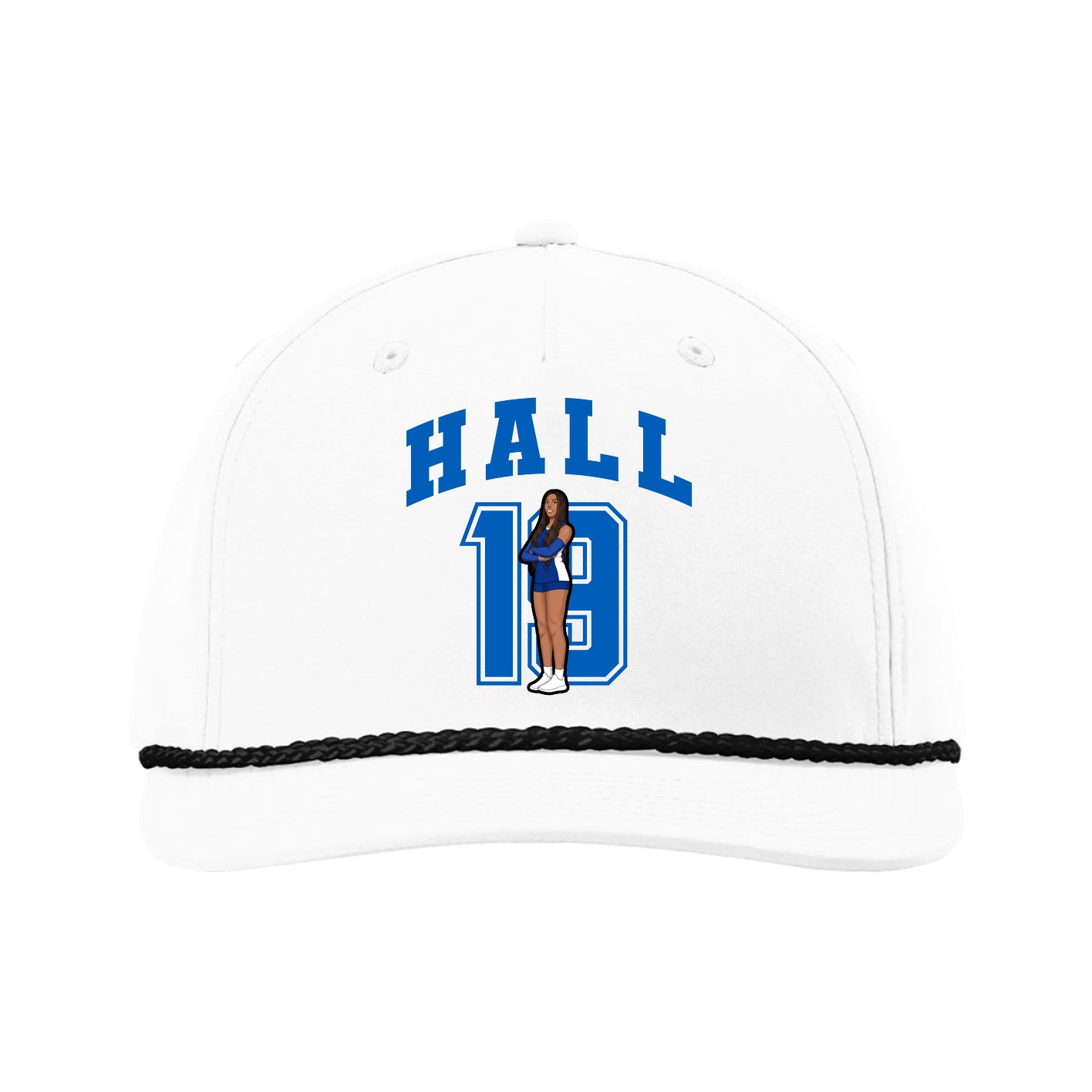 Five-Panel Classic Rope Cap — Number in White