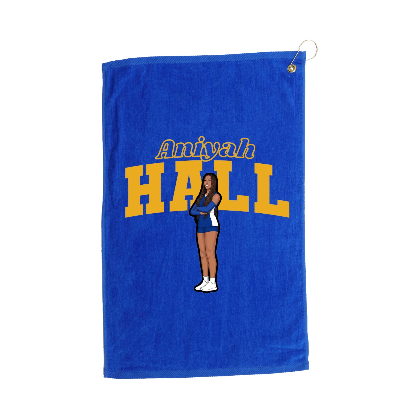 Golf Towel — Name Arch in Royal