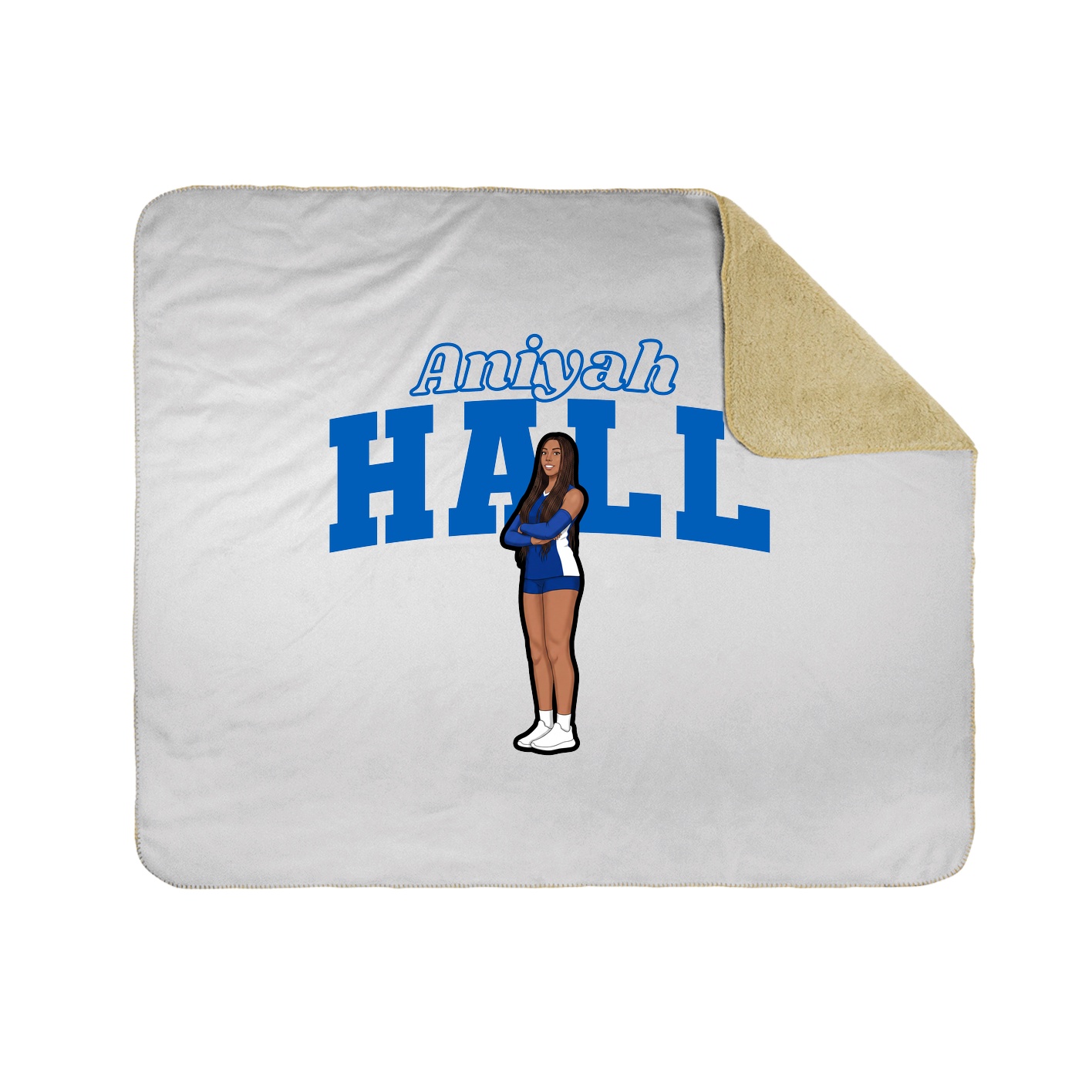 Throw Blanket — Name Arch in White