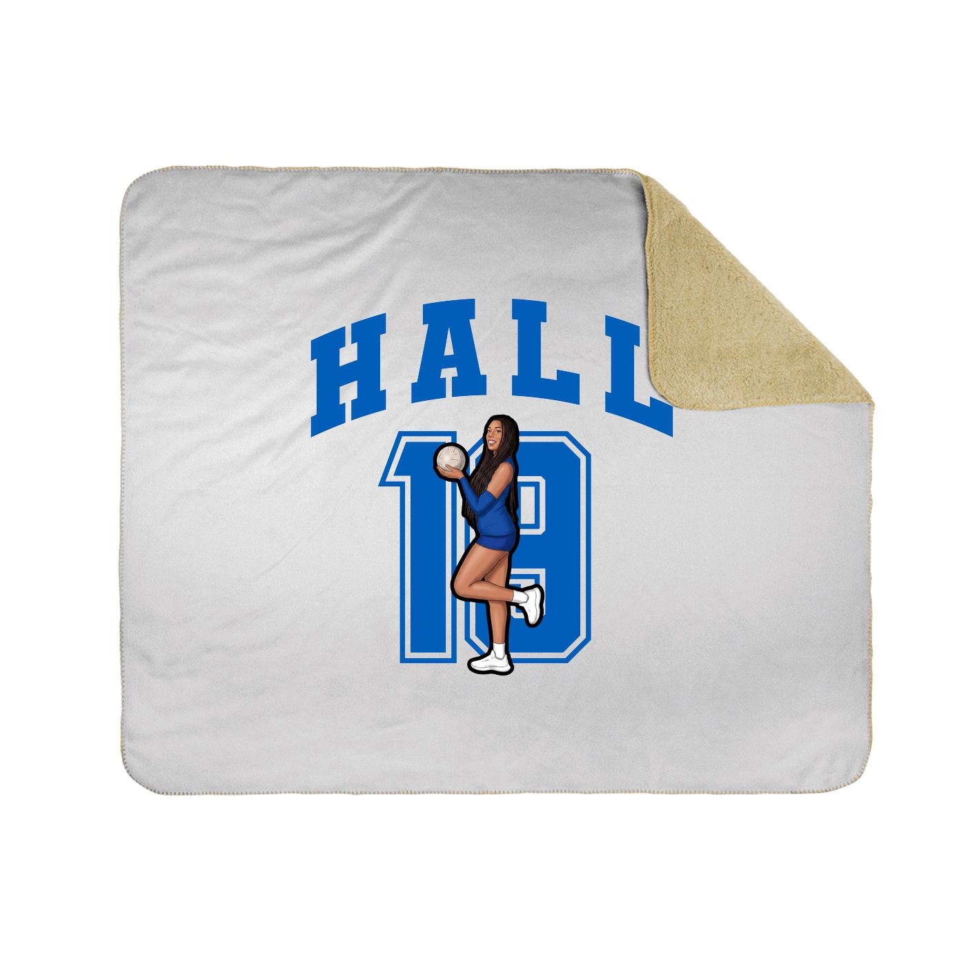 Throw Blanket — Number in White