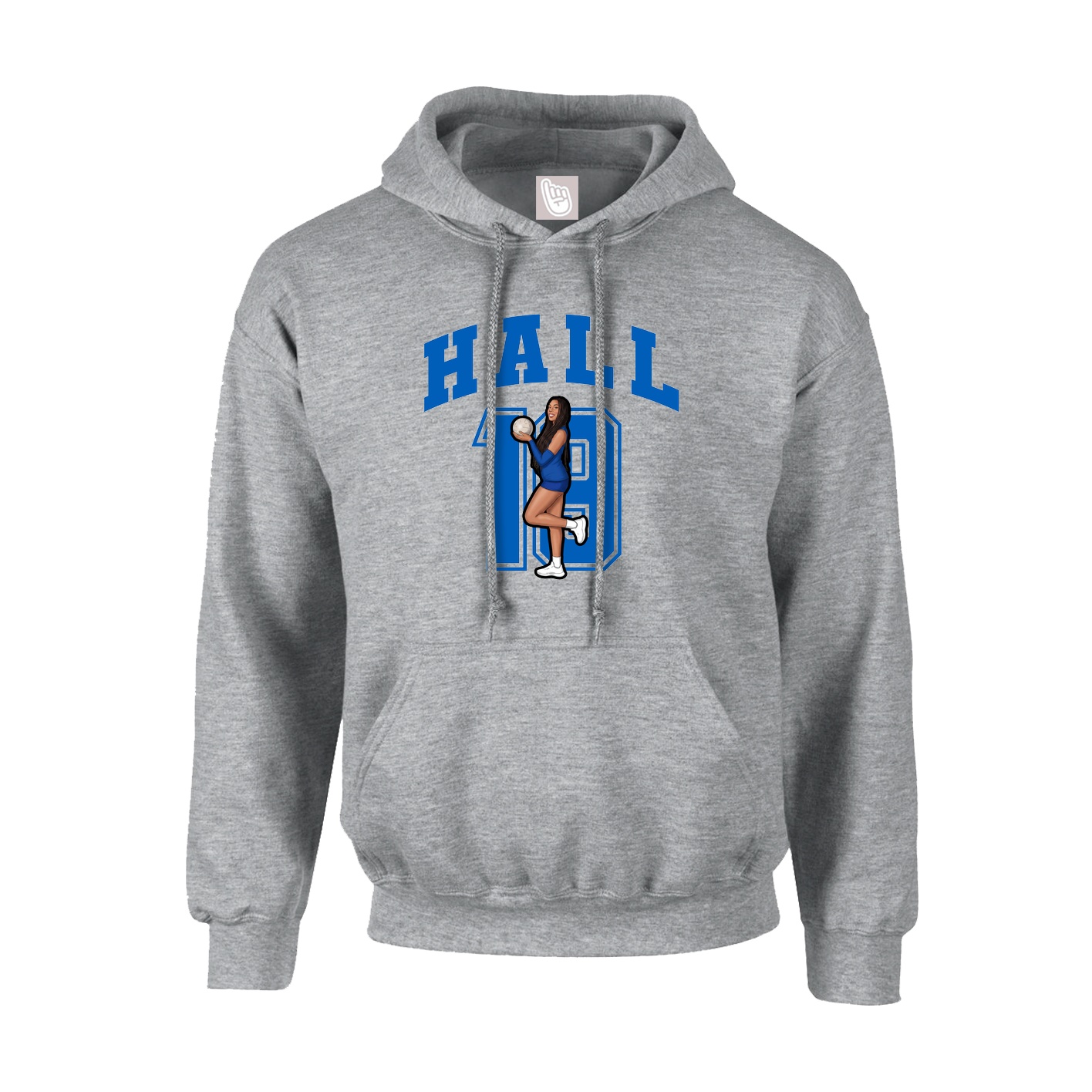Youth Hoodie — Number in Grey