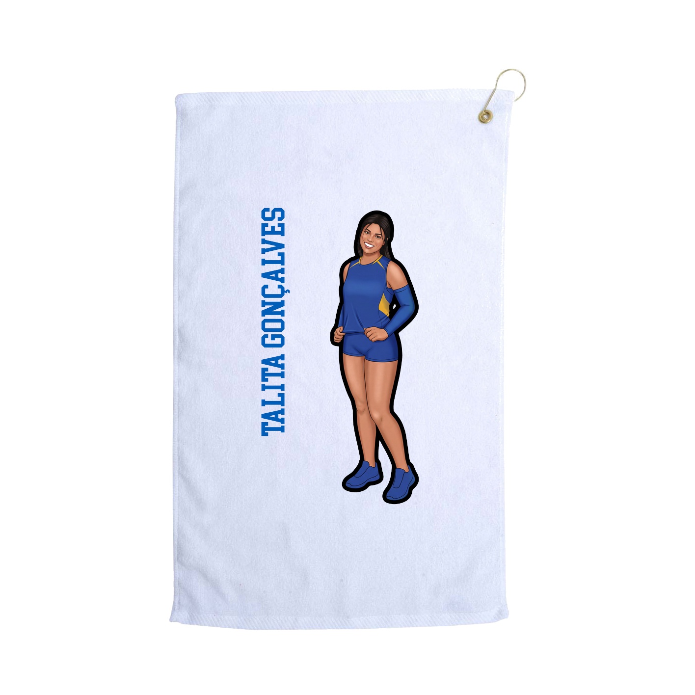 Golf Towel — Name Vertical in White