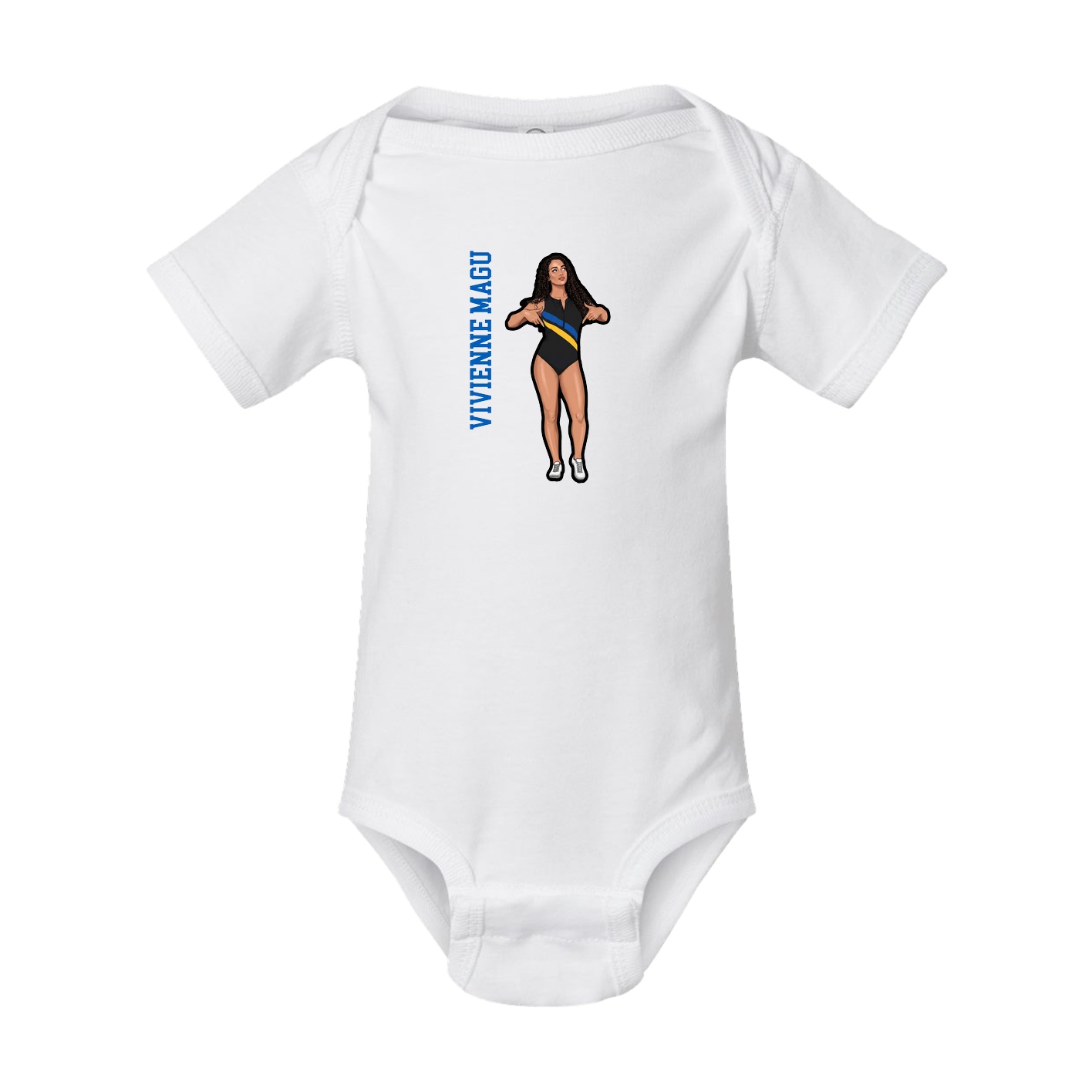 Baby Onesie — Name Vertical in White
