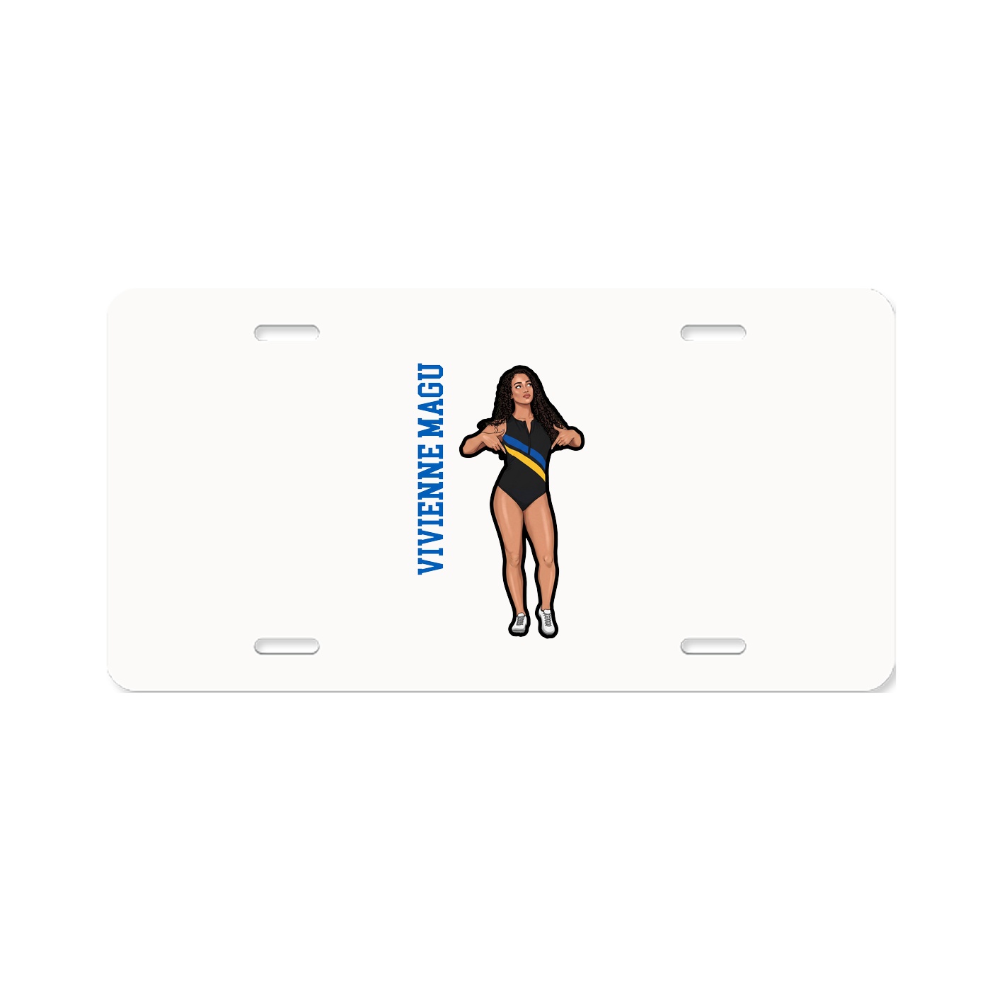 License Plate — Name Vertical in Classic