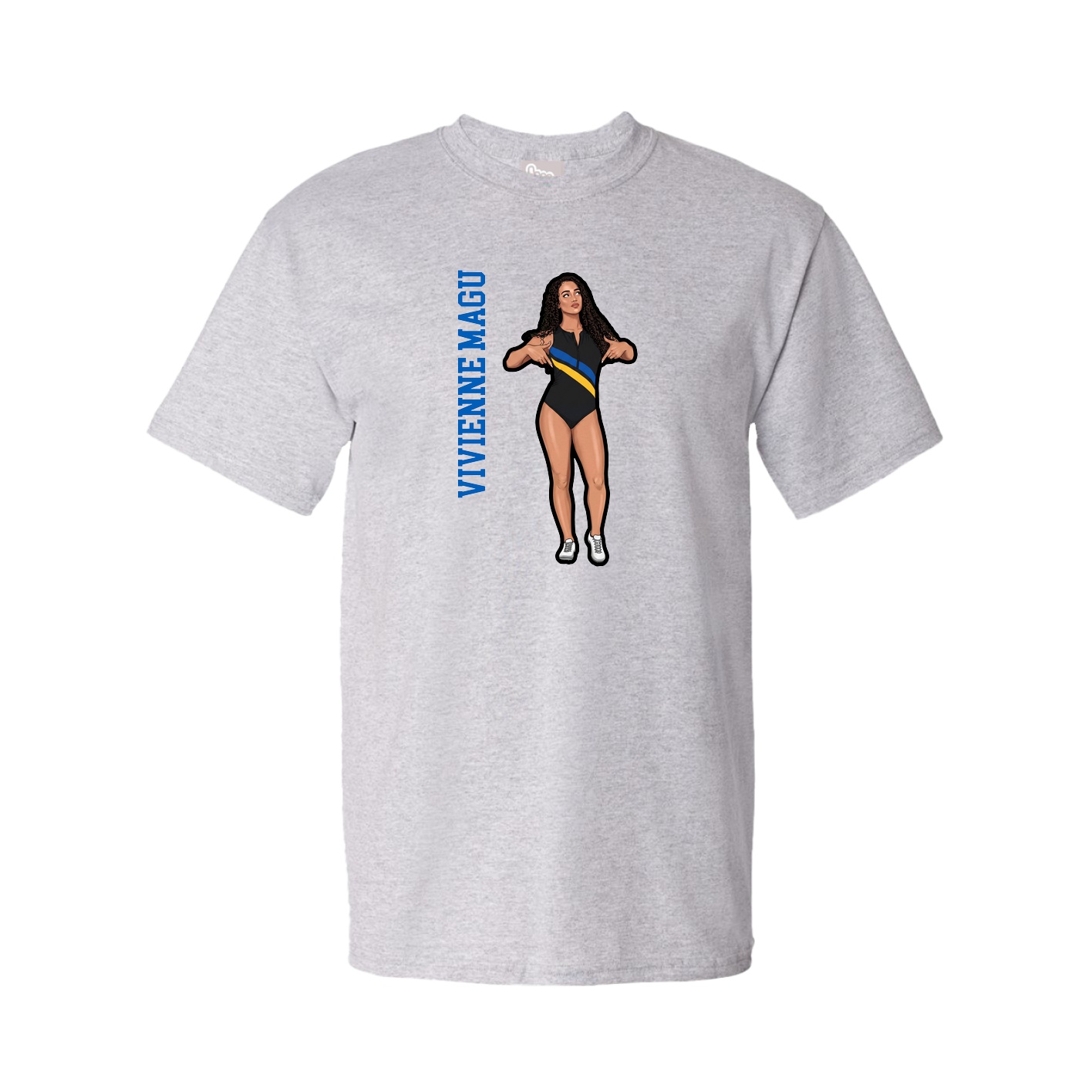 Youth Tee — Name Vertical in Grey