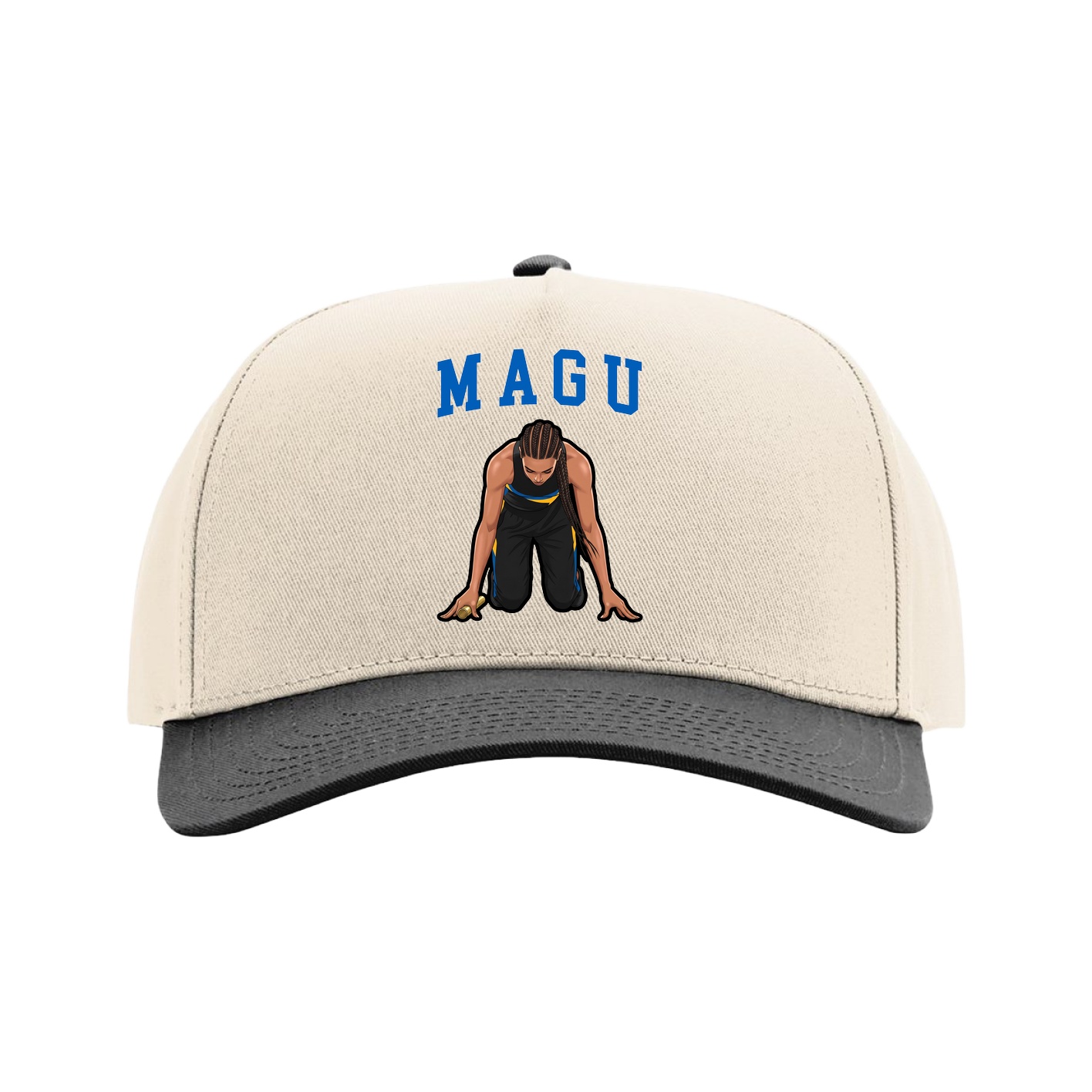 Full Fabric Five-Panel Champ Cap — Shirsey in Cream/Black