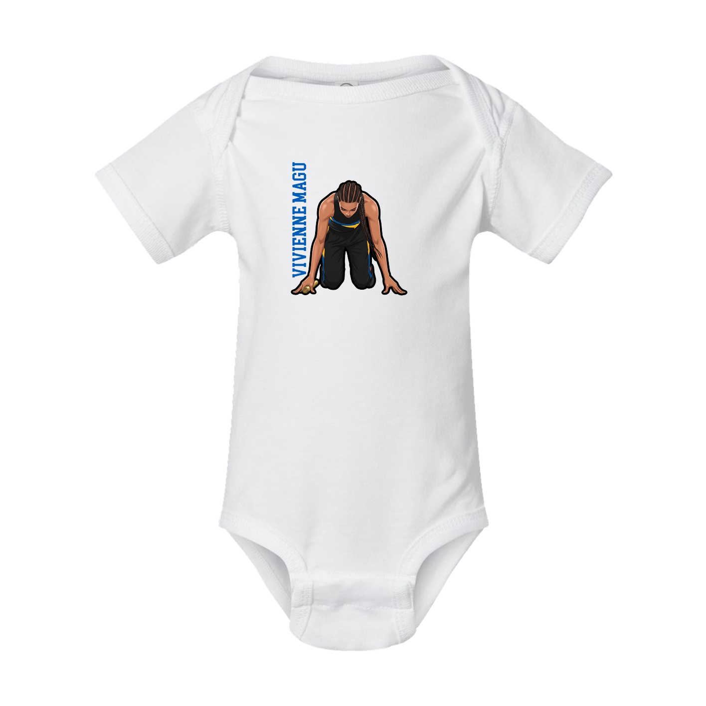 Baby Onesie — Name Vertical in White