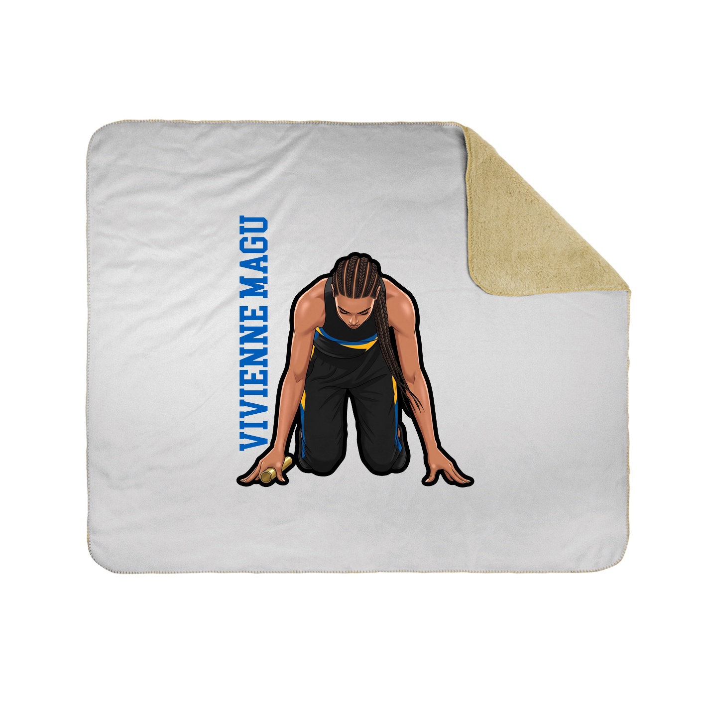 Throw Blanket — Name Vertical in White