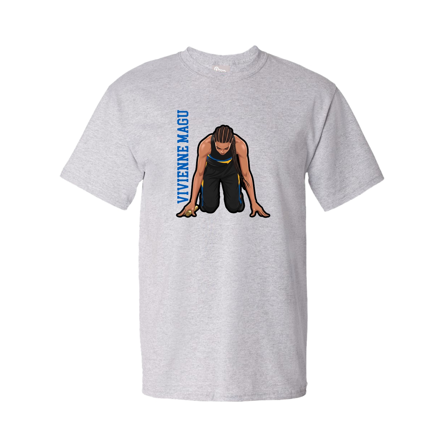 Youth Tee — Name Vertical in Grey