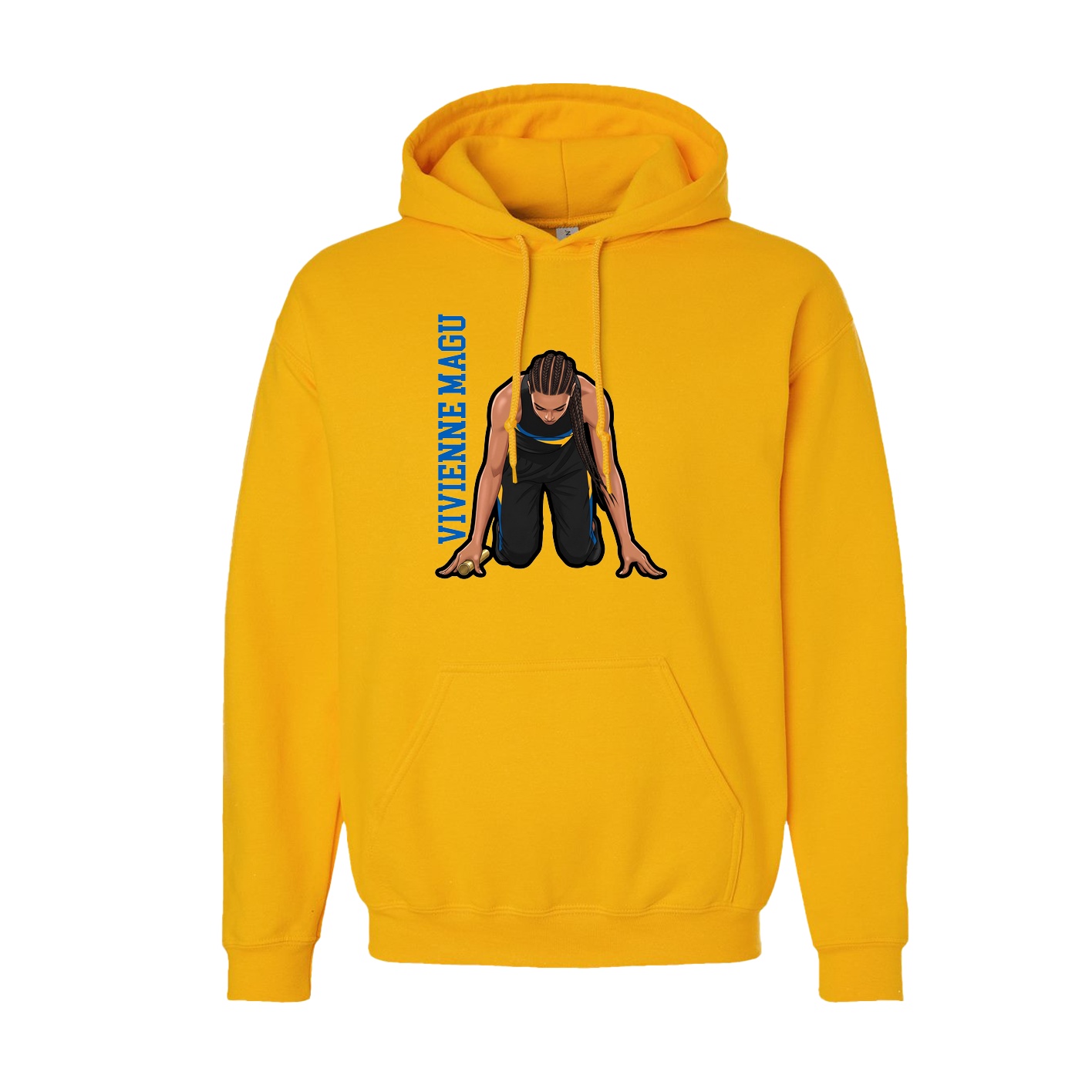Hoodie — Name Vertical in Gold
