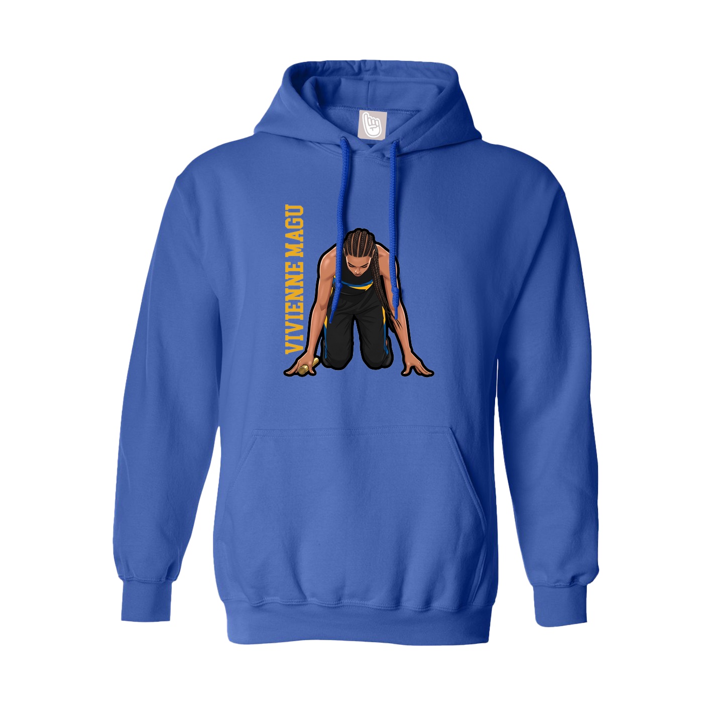 Youth Hoodie — Name Vertical in Royal