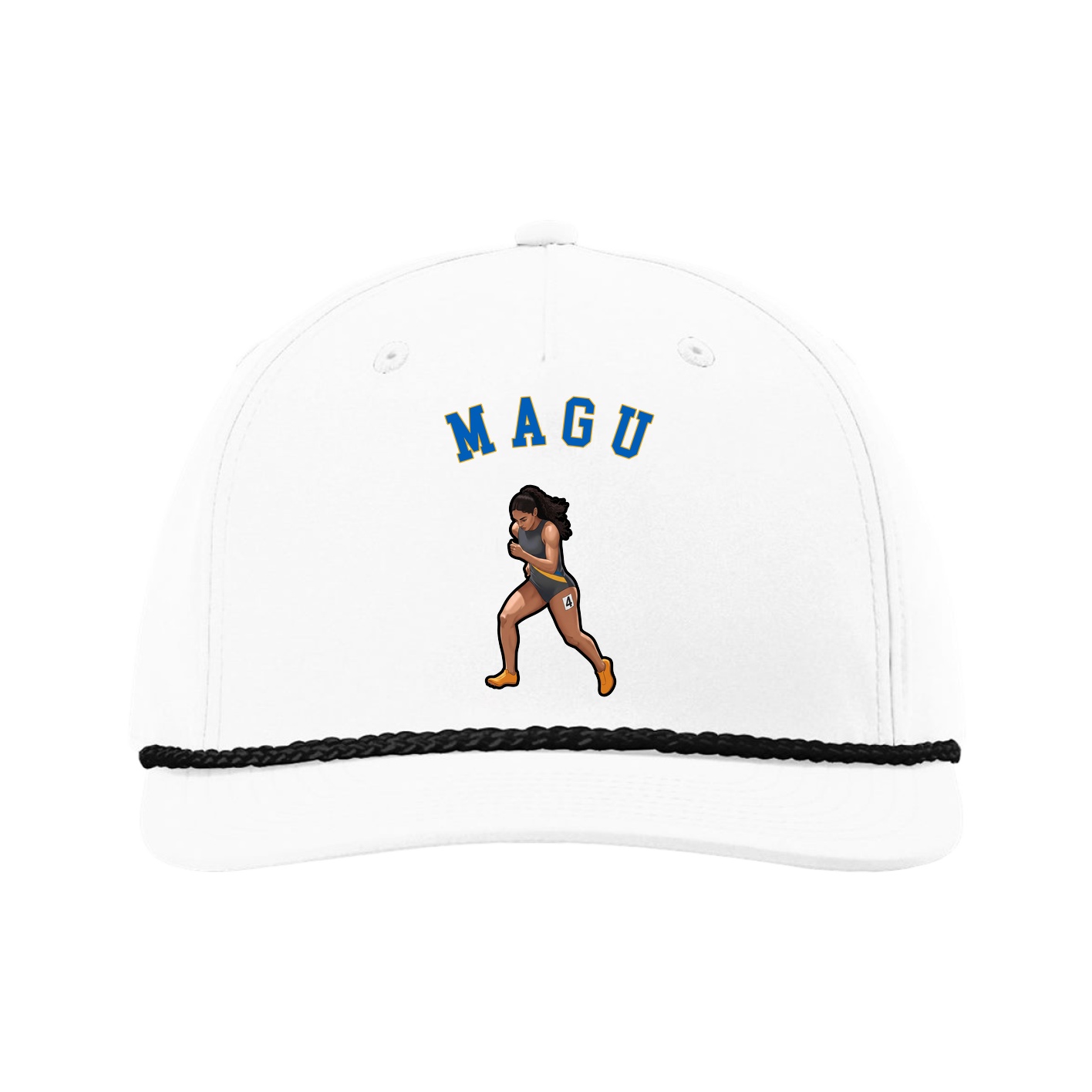 Five-Panel Classic Rope Cap — Shirsey Arch in White